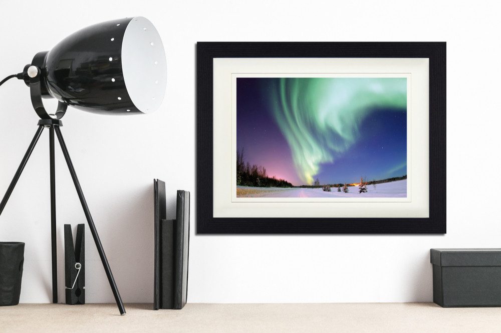 1art1 Poster Polarlichter Gerahmtes Bild Mit Edlem Passepartout