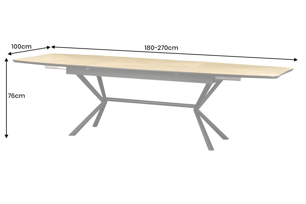 riess-ambiente Esstisch GRANDEZZA 180-270cm natur/schwarz - Eiche, Metall, Ausziehbar, Modern (Einzelartikel, 1-St), Industrial Ausziehtisch - ideal für Konferenzraum, Wohn- und Esszimmer