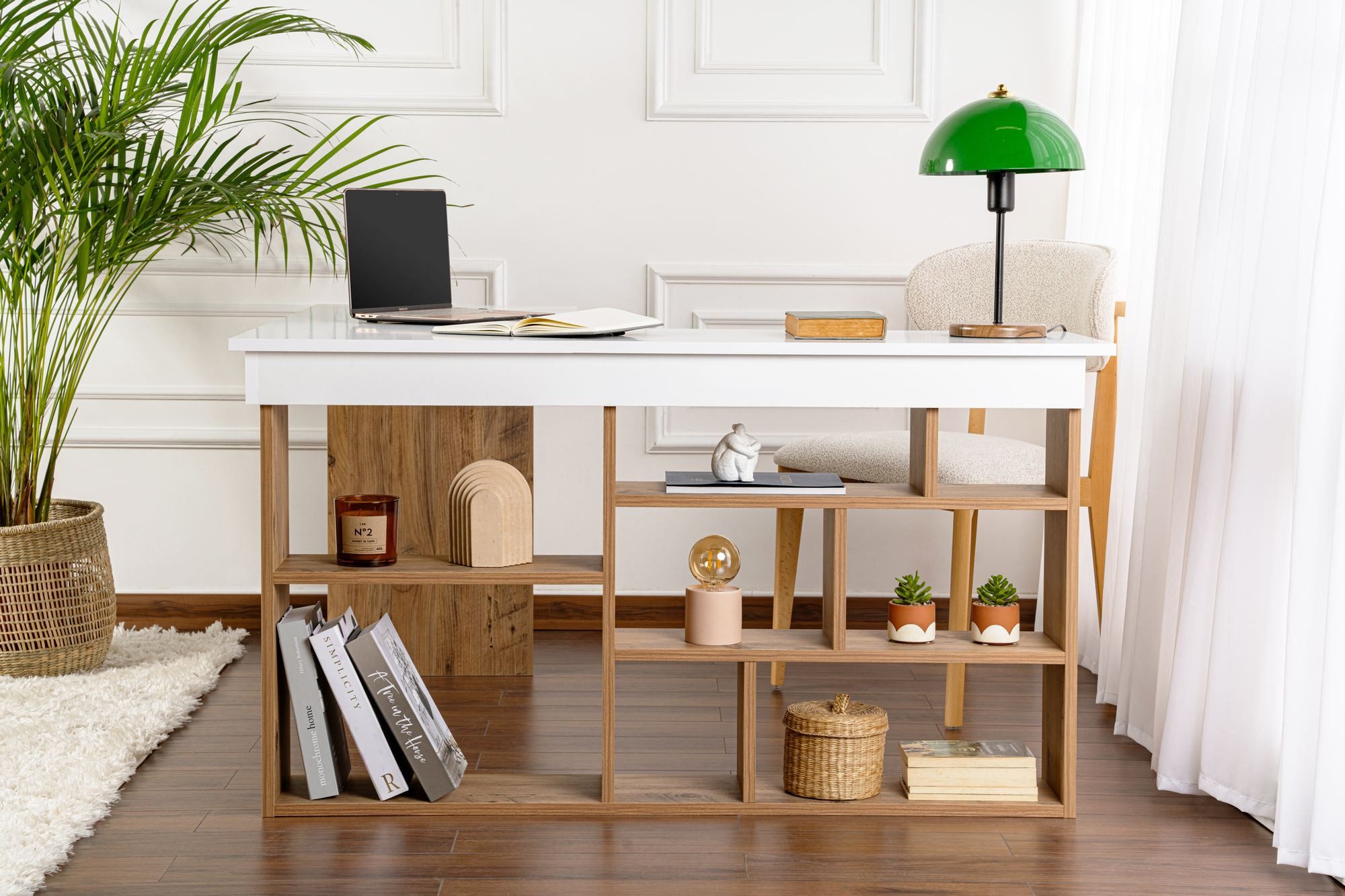 Skye Decor Arbeitstisch 100% MELAMINE COATED CHIPBOARD, 130 cm x 72 cm x 50 cm NRD1110 (Packung, 1-St., 1 Tisch), Langlebig, Kratzfest,Raffiniertes Design