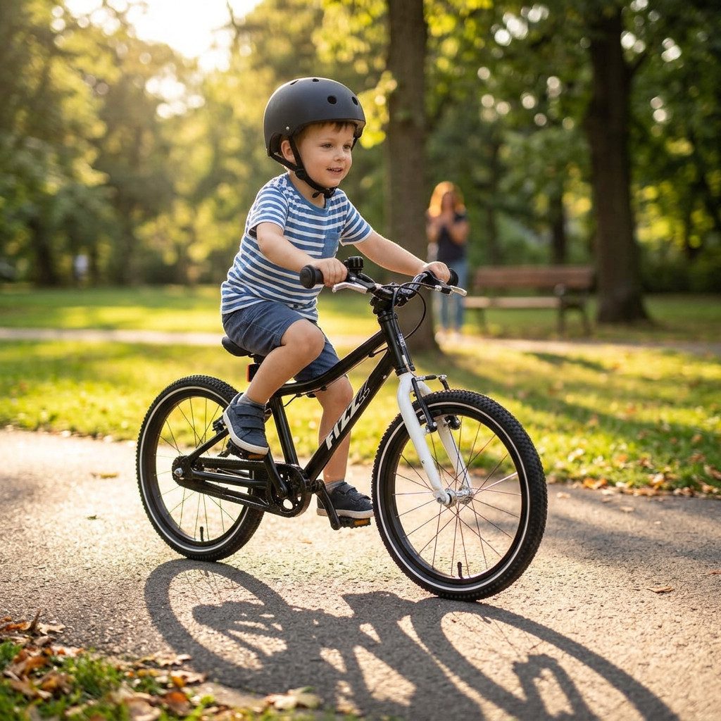 Bachtenkirch Kinderfahrrad FIZZ 18 Zoll Schwarz Matt Superleichtes Kinderrad Fahrrad ab 4 Jahre, Leicht (ca. 6 kg), Vormontiert, Qualitativ Hochwertig