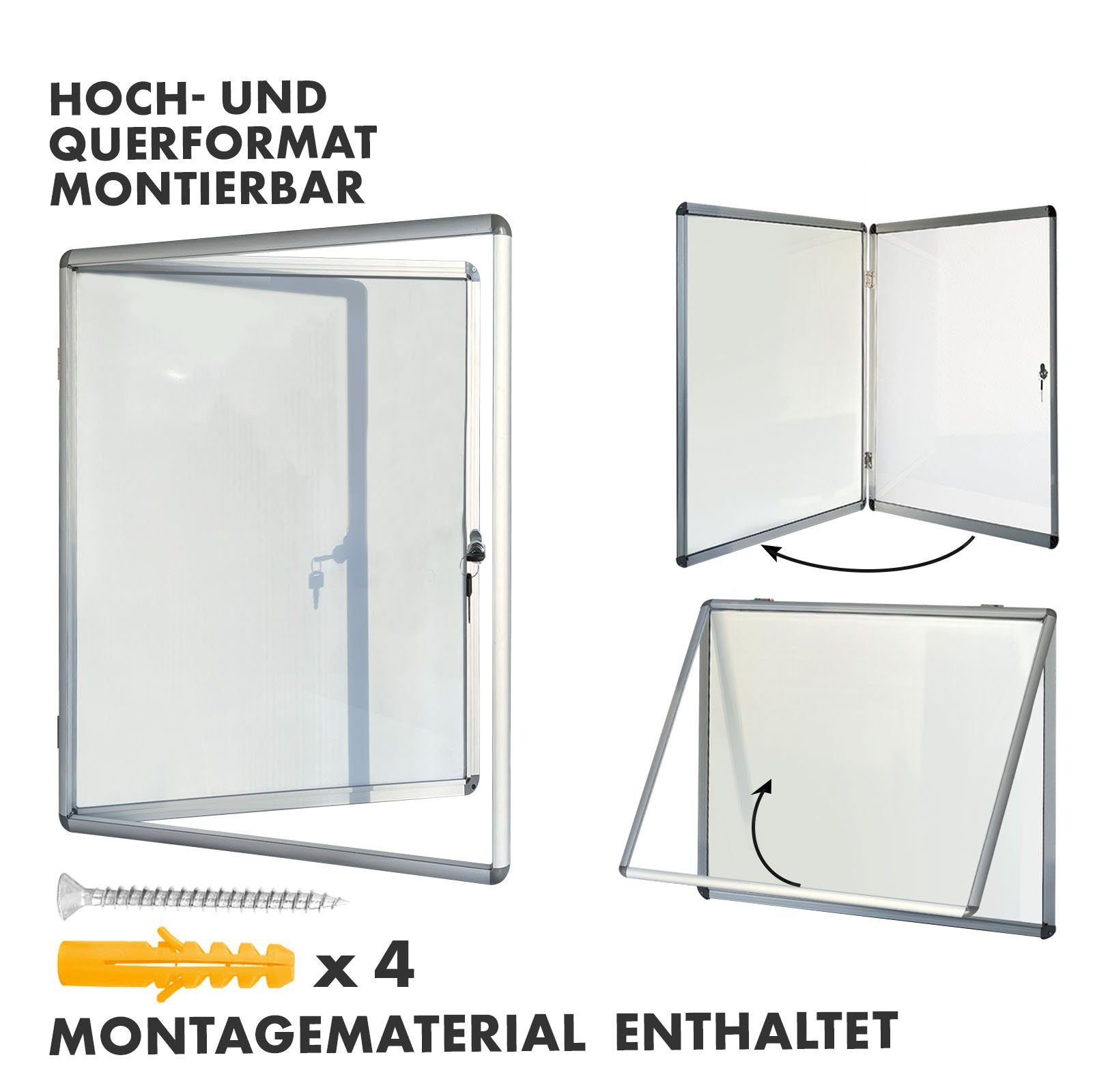 Kubus Hinweisschild Schaukasten Prima, Acrylglas-Tür, Viele Größen – Bild 4 von 5