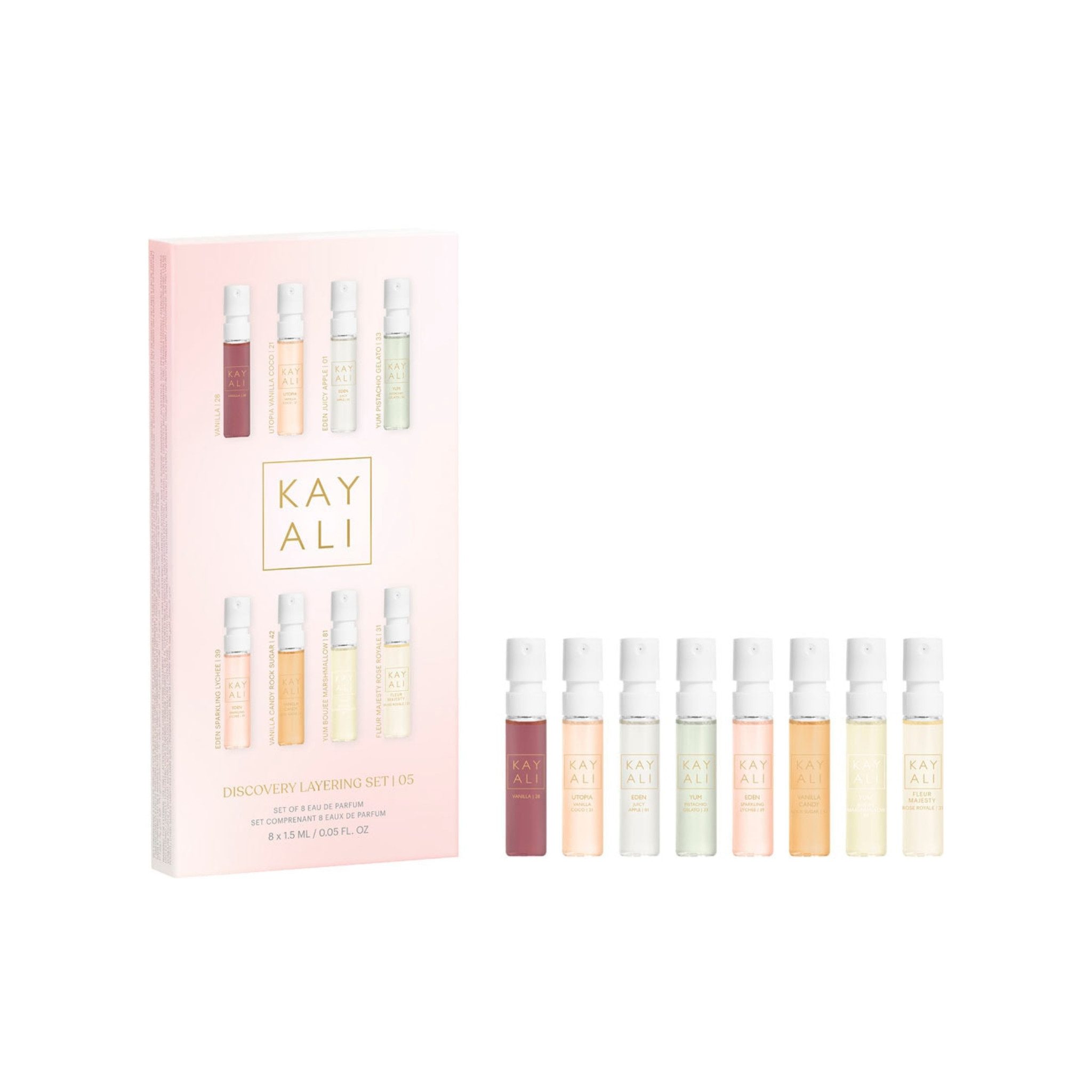 KAYALI Gesichtspflege-Set Oudgasm Layering Set - Entdeckungs-Set, 8-tlg., Eau de Parfum zum Aufsprühen