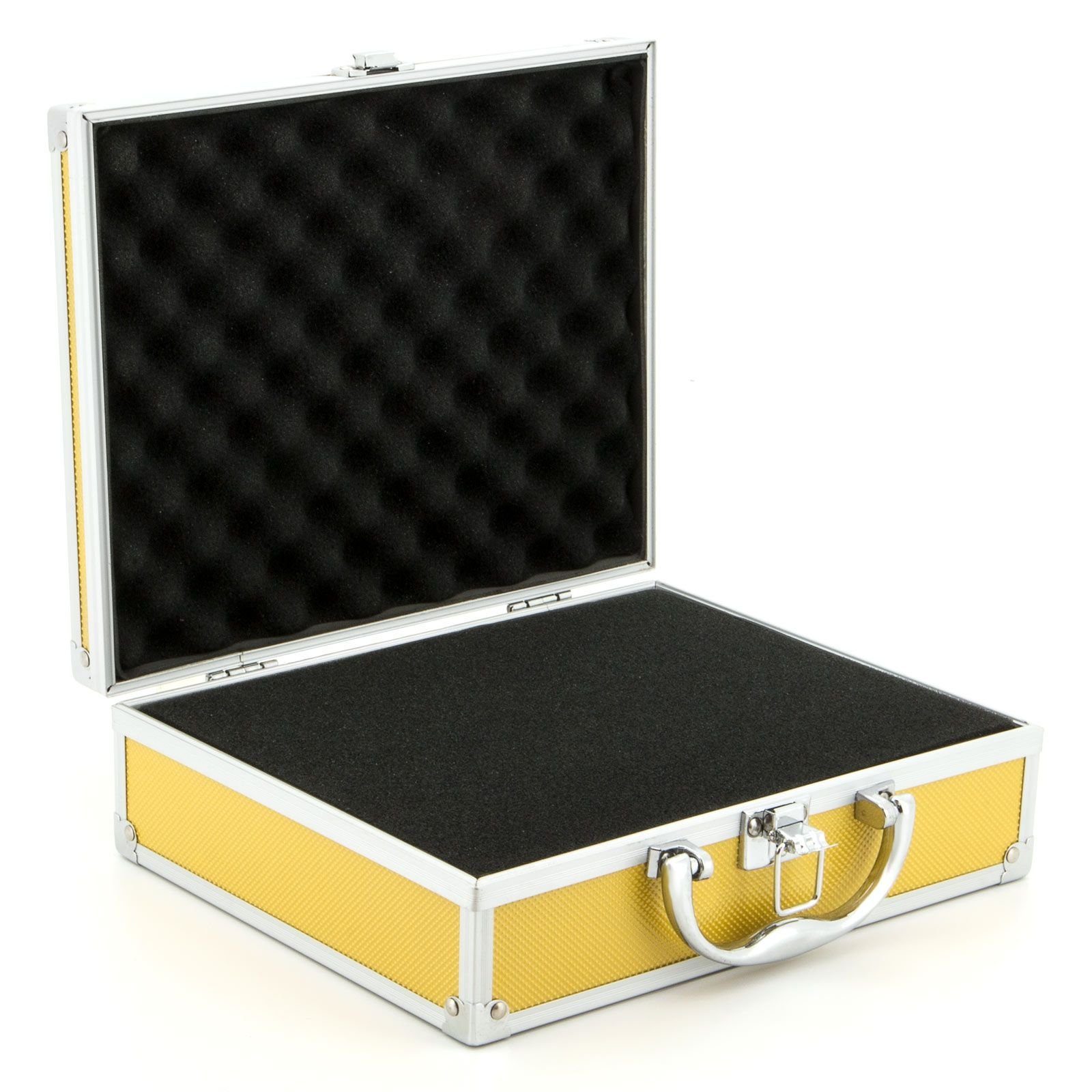 Box Koffer Aluminium Werkzeugkoffer (LxBxH Schaumstoffeinlage verschiedene mit Tools Farben Gelb ECI