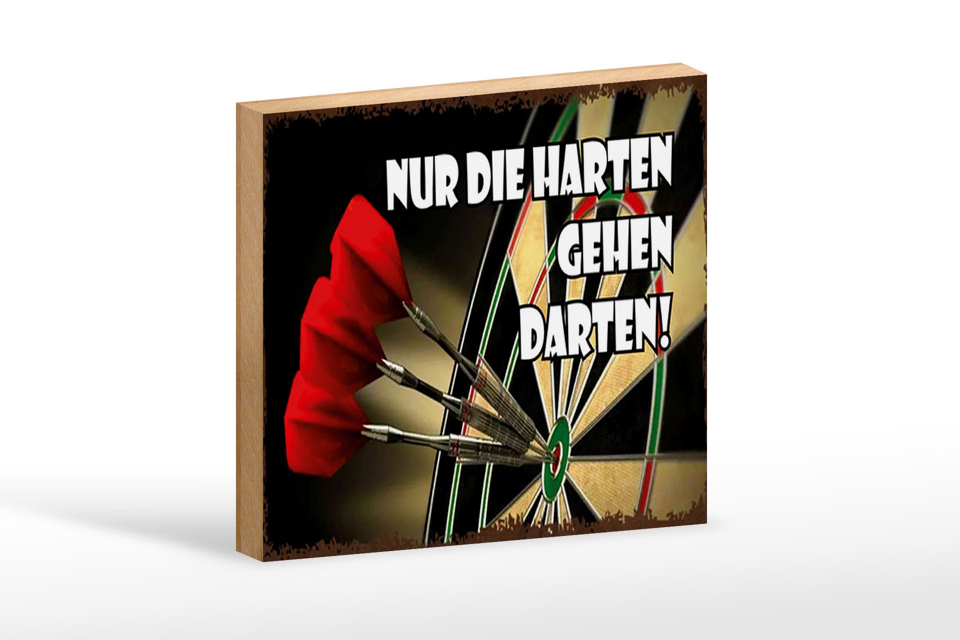 Holzbild Spruch 18x12 cm nur die harten gehen darten