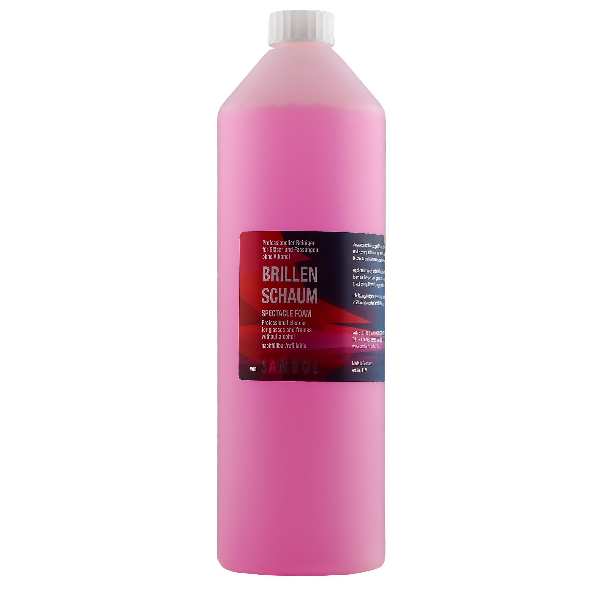 Sambol Brillenreiniger Brillenschaum ohne Alkohol & Silikon Wiederauffüllbar Glasreiniger (Schaum)