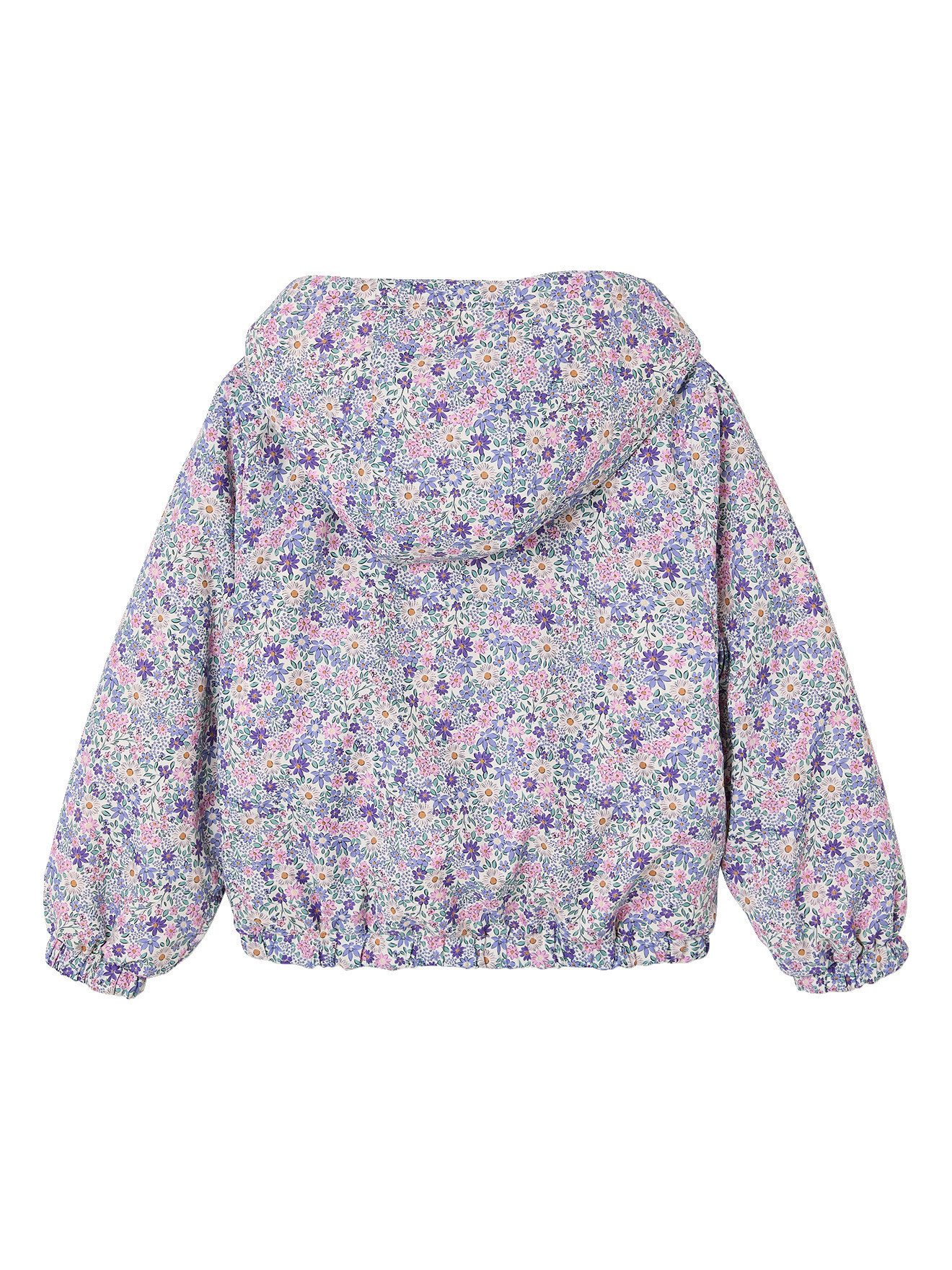 vertbaudet Regenjacke Mädchen Kapuzenjacke mit Leomuster und Teddyfleece wendbar