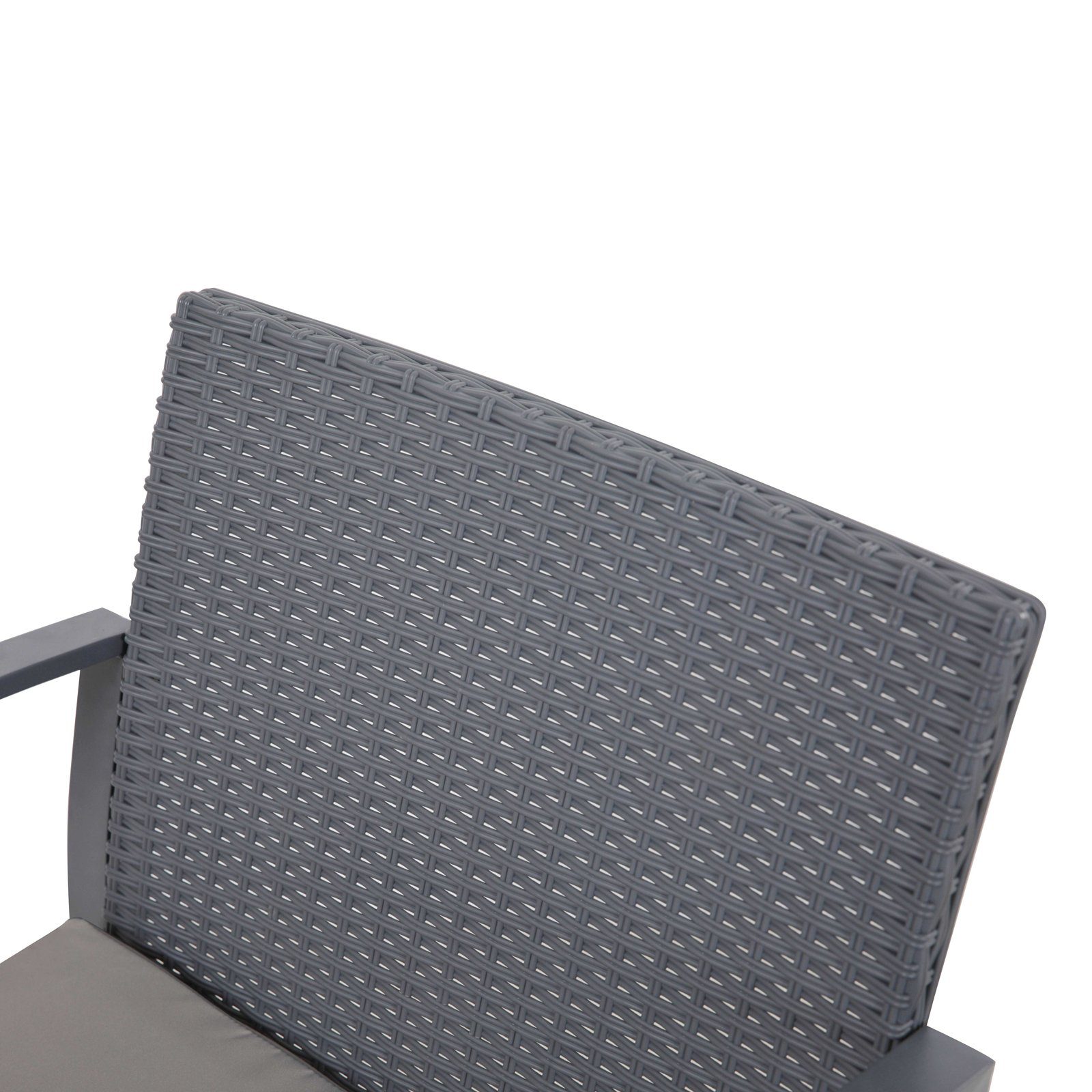 SVITA Sitzgruppe LOIS, Schwarz hochwertiger 3-tlg), Grau Mit (Set, Grau Polsterung bequemer Tischplatte | | und