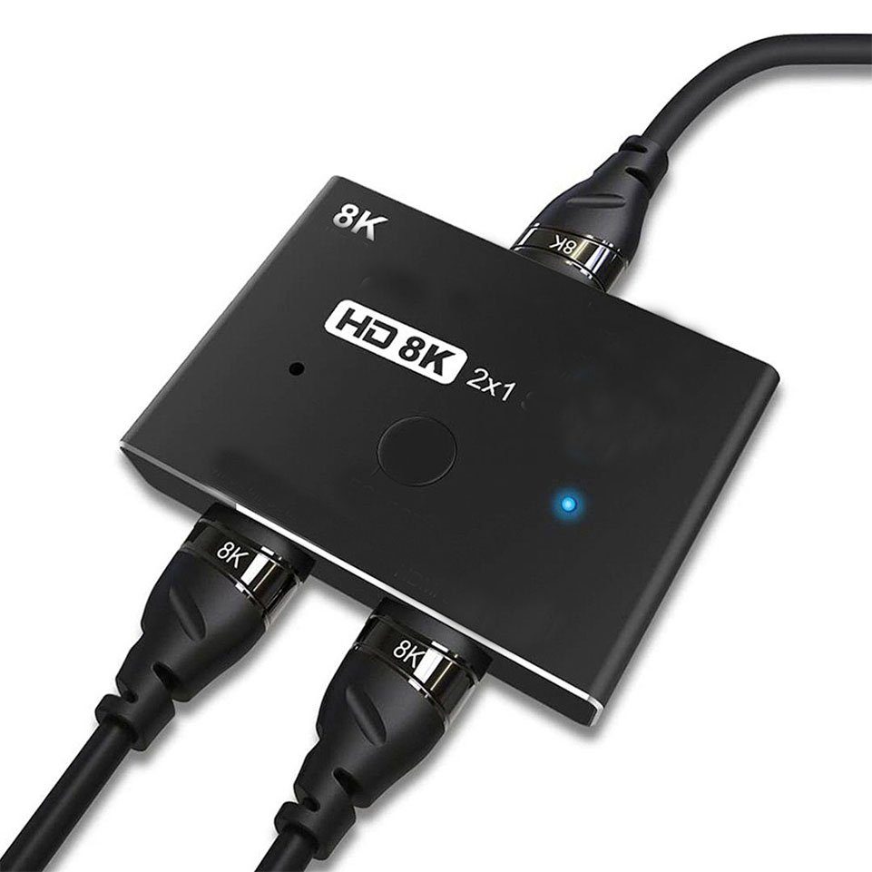 BEARSU »HDMI 2.1 Ultra HD 8K High Speed 48Gbps Directional Switch Nur 2in  1out 8K@60Hz 4K@120Hz Splitter Converter mit Xbox PS5 Projektoren Monitore«  Adapter