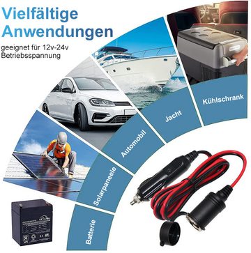 Hikity Stromverbrauchszähler Zigarettenanzünder Autoladegerät Verlängerungskabel 4 Meter 16A, Verlängerungskabel, Zigarettenanzünder Stecker