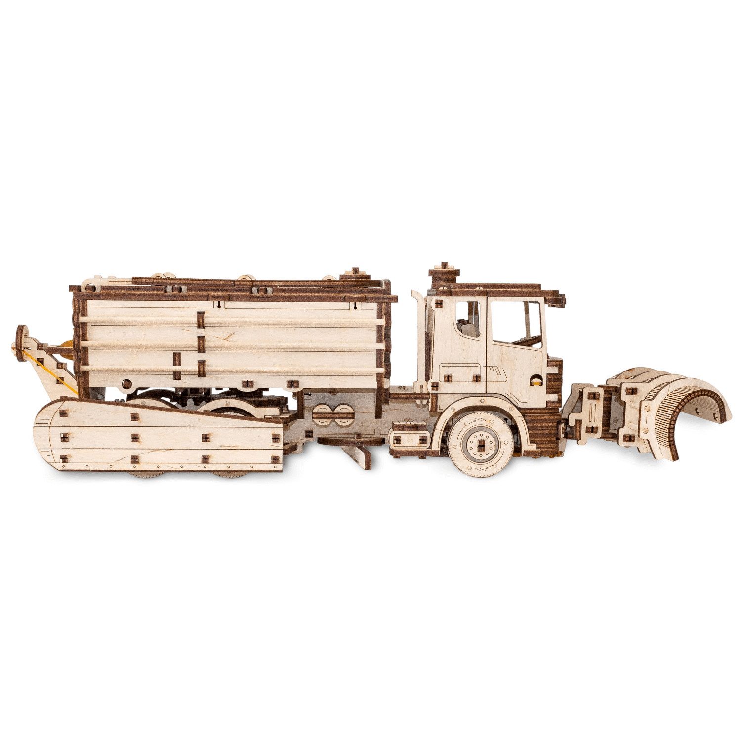 Eco Wood Art Modellbausatz Mechanischer LKW Schneeräumer aus Holz, (417-tlg)