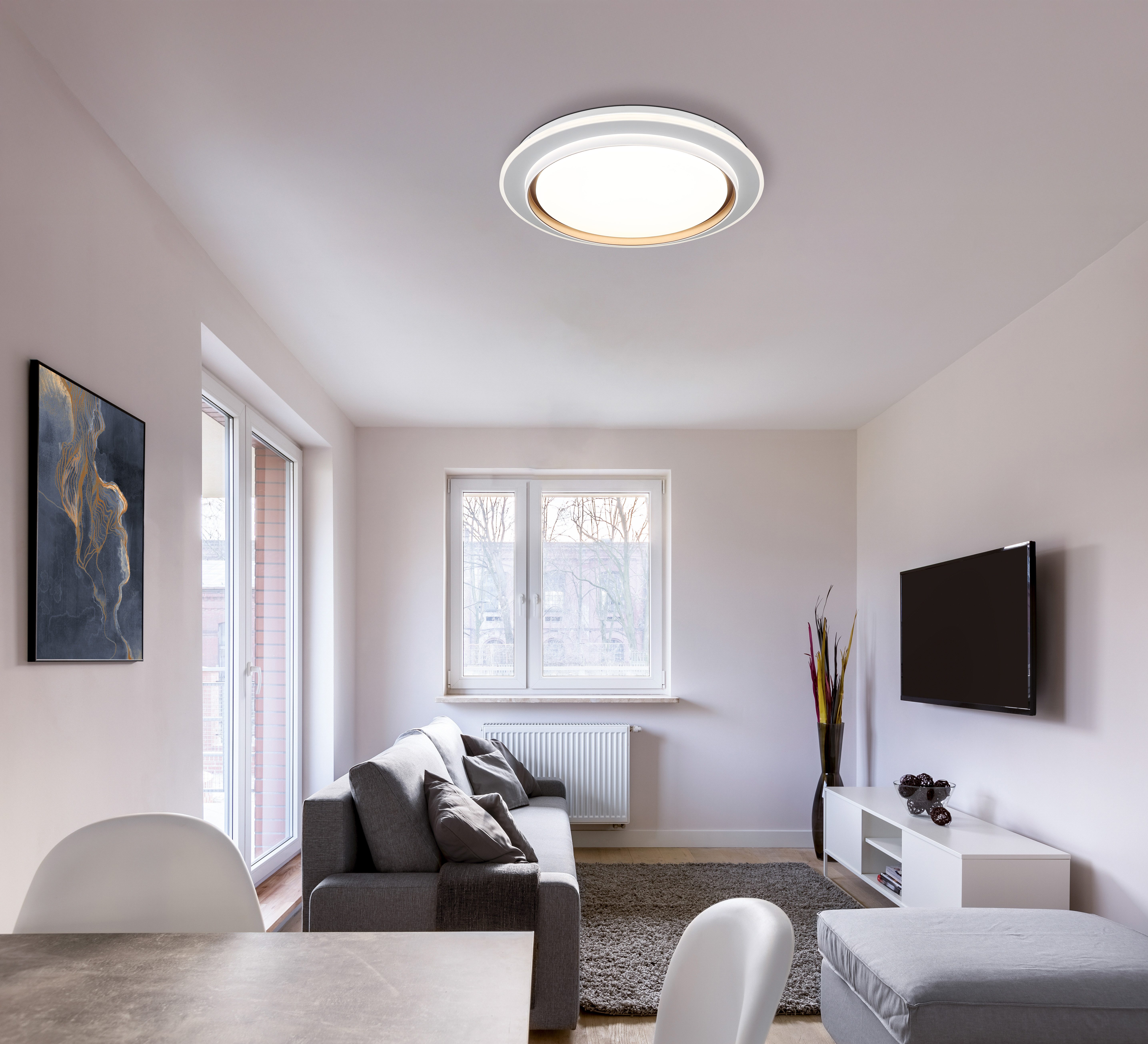 GLOBO LIGHTING Deckenleuchte JANICE, LED fest integriert, LED Deckenleuchte für Wohn- & Schlafzimmer RGB