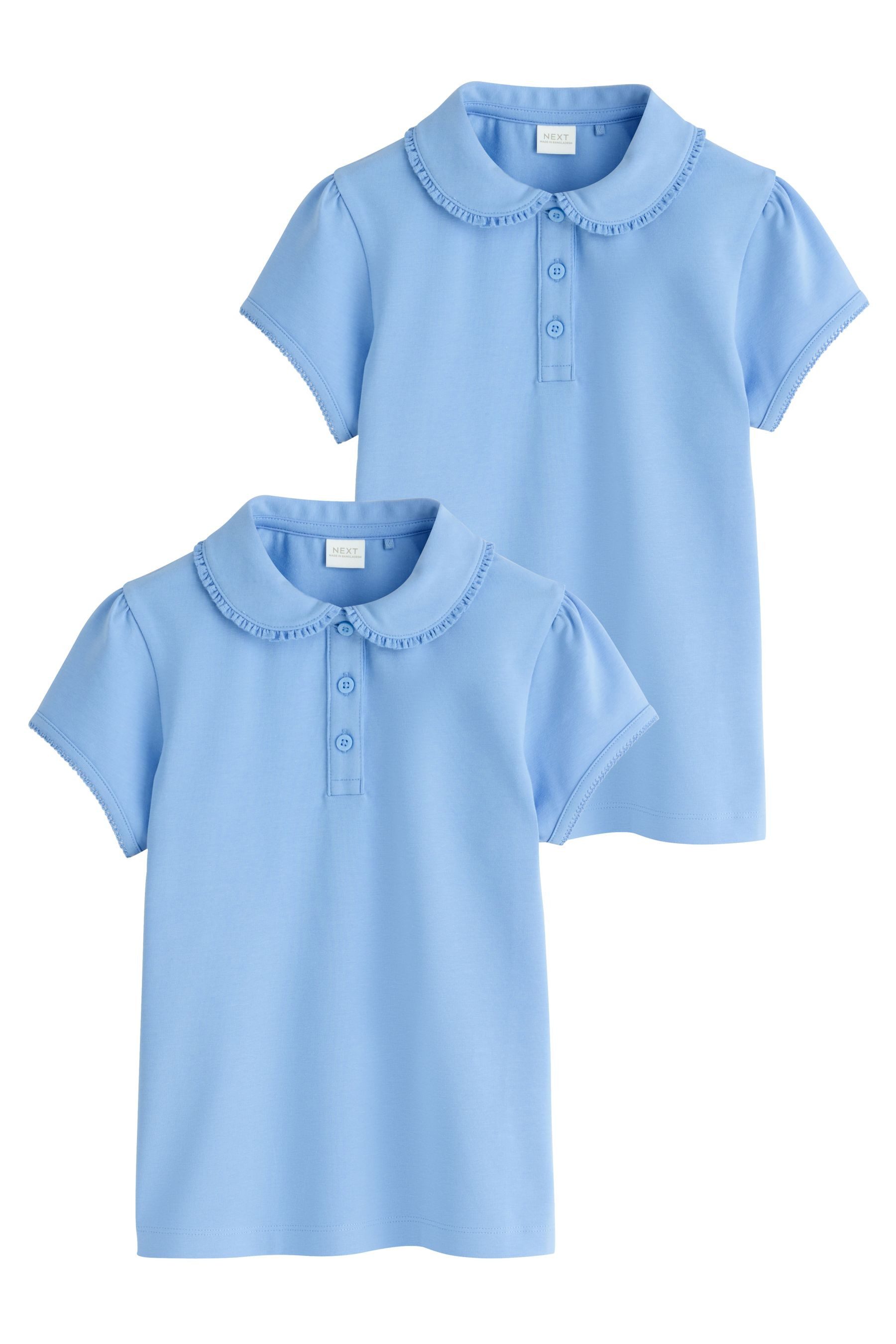 Poloshirt 2 Jersey-Oberteile Stretch-Baumwolle mit Kragen