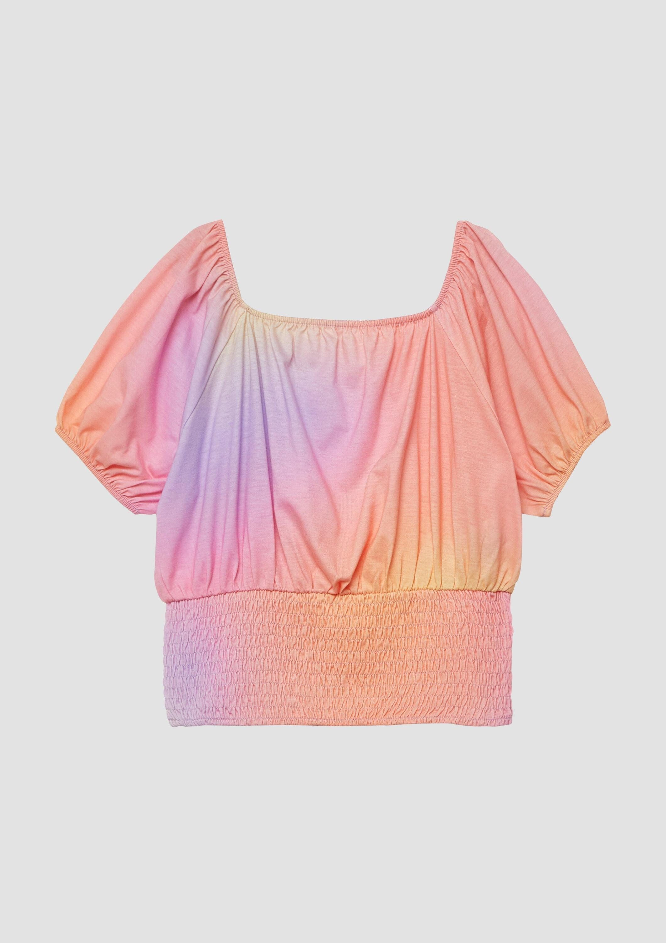 s.Oliver Kurzarmshirt T-Shirt Off-Shoulder-T-Shirt mit Farbverlauf