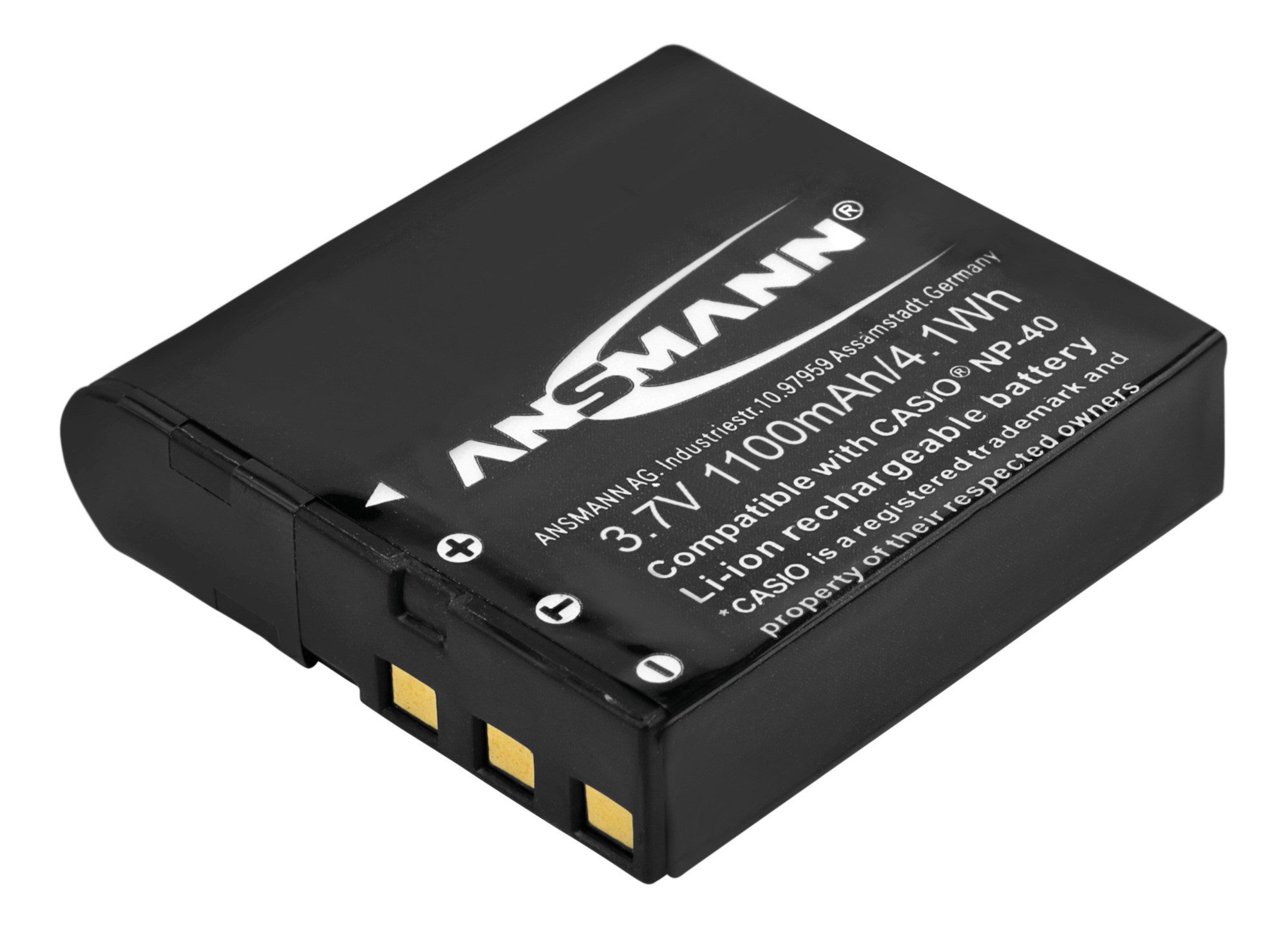 ANSMANN AG A-Cas NP 40 Li-Ion Digicam Akku 3,7V/1100 mAh für Casio Kamera Akku 1100 mAh (3.7 V)