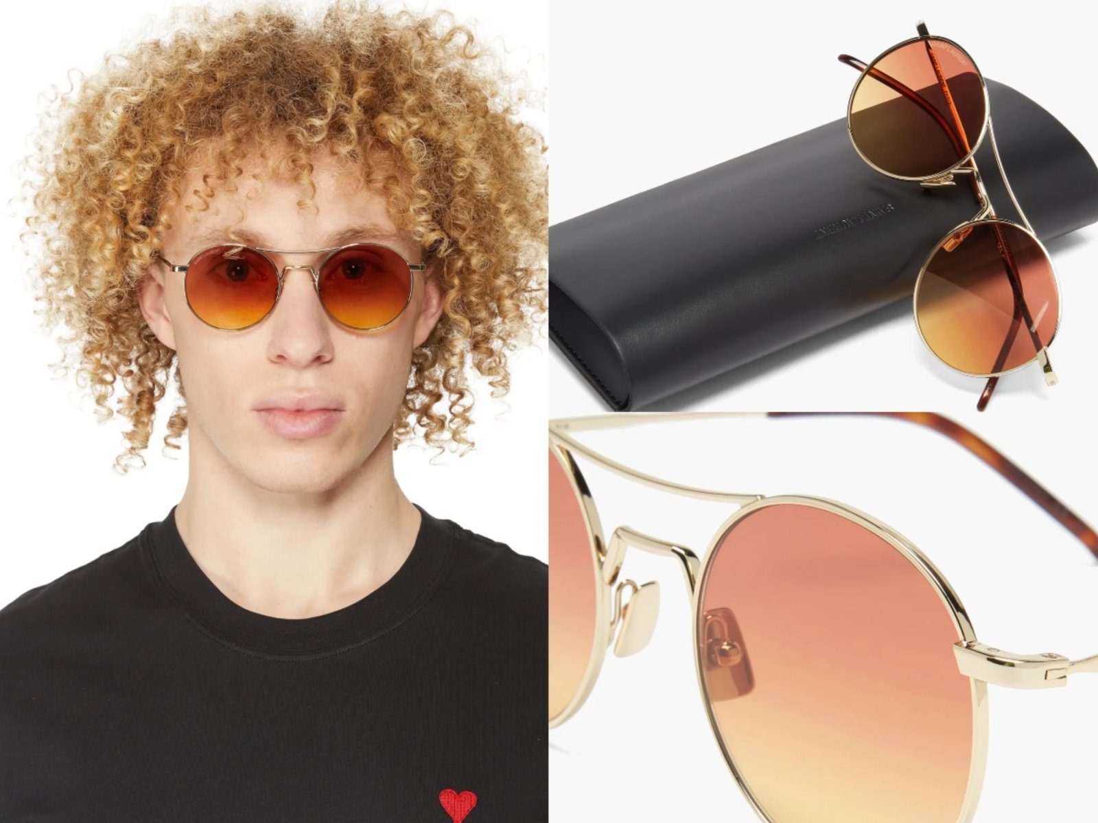 YVES SAINT LAURENT Sonnenbrille SAINT LAURENT EYEWEAR Aviator Metal Sunglasses Round Sonnebrille Glass