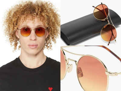 YVES SAINT LAURENT Sonnenbrille SAINT LAURENT EYEWEAR Aviator Metal Sunglasses Round Sonnebrille Glass