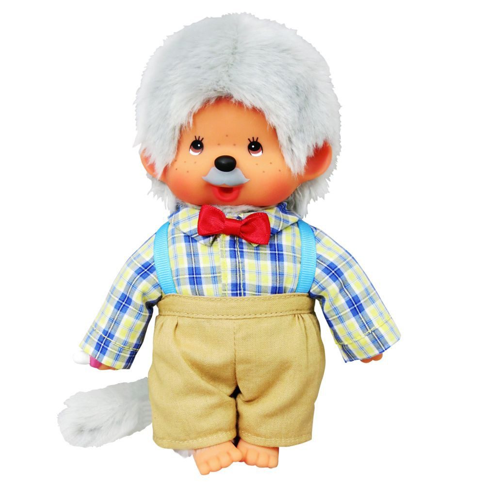 Monchhichi Plüschfigur Großvater Opa 20 cm Monchhichi Puppe Junge Opi mit grauem Fell