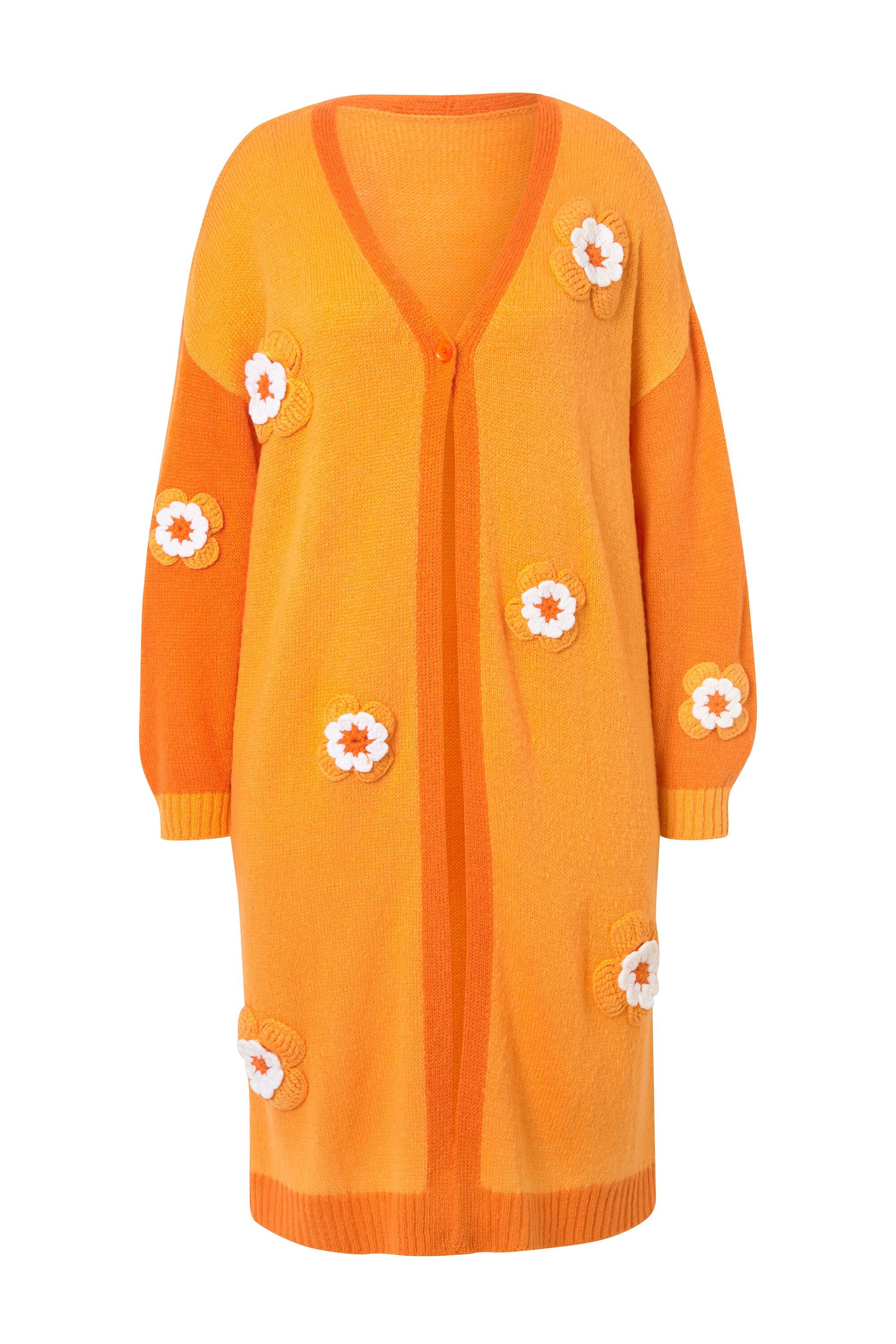 MIAMODA Strickjacke Strickjacke Straight Fit Blüten-Streifen günstig online kaufen