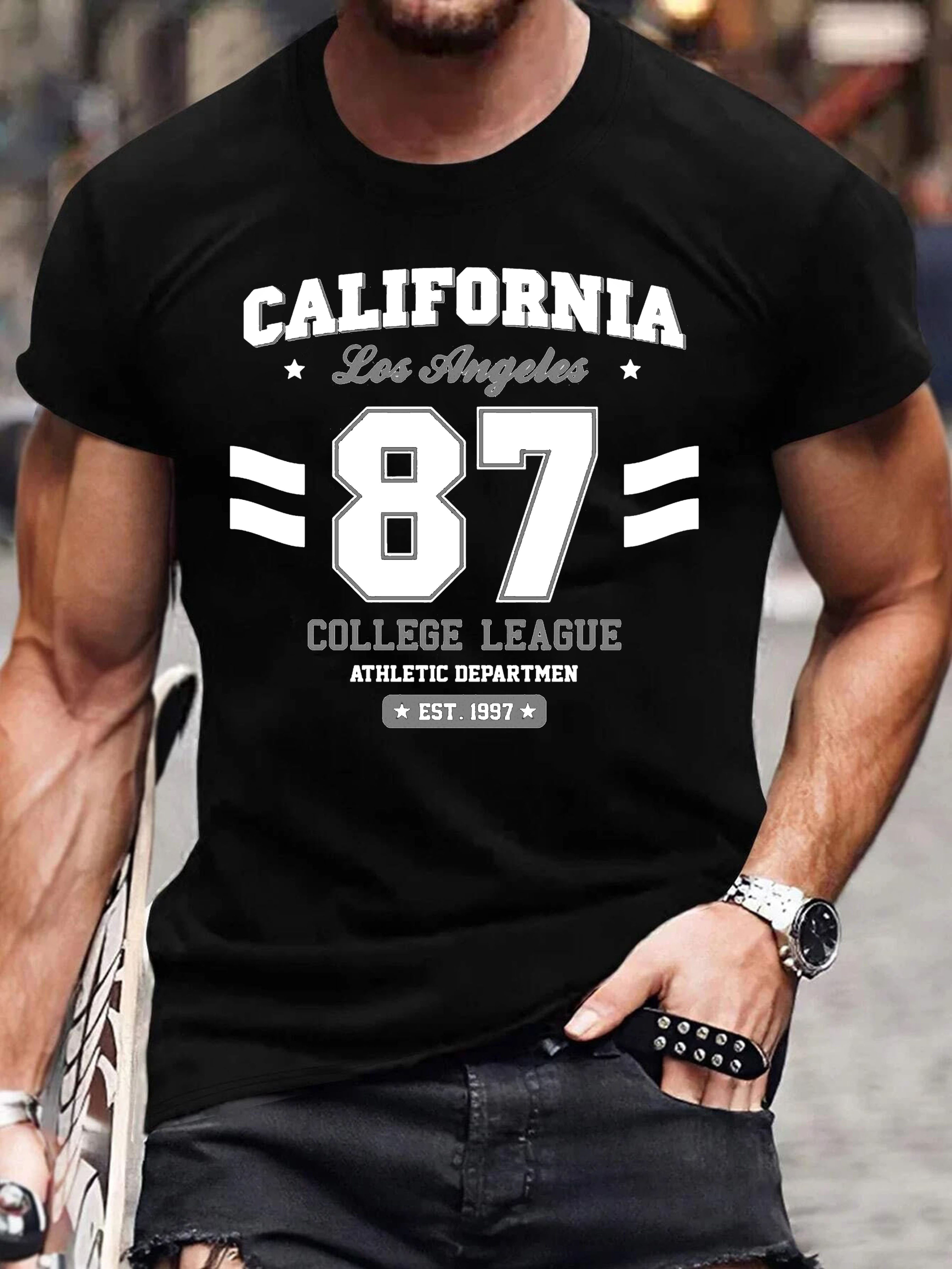 RMK T-Shirt Herren Shirt Rundhals Basic "California 87" aus Baumwolle