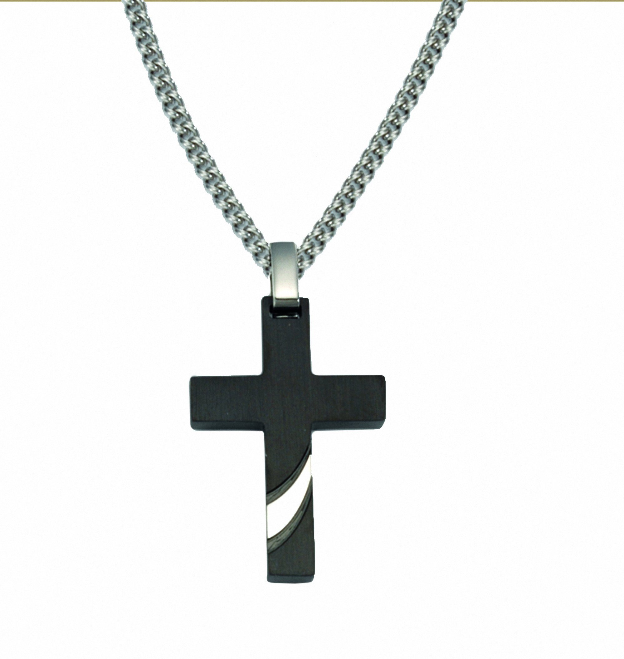 Adelia´s Kettenanhänger Edelstahl Kreuz Anhänger, Schmuckset - Set mit Halskette