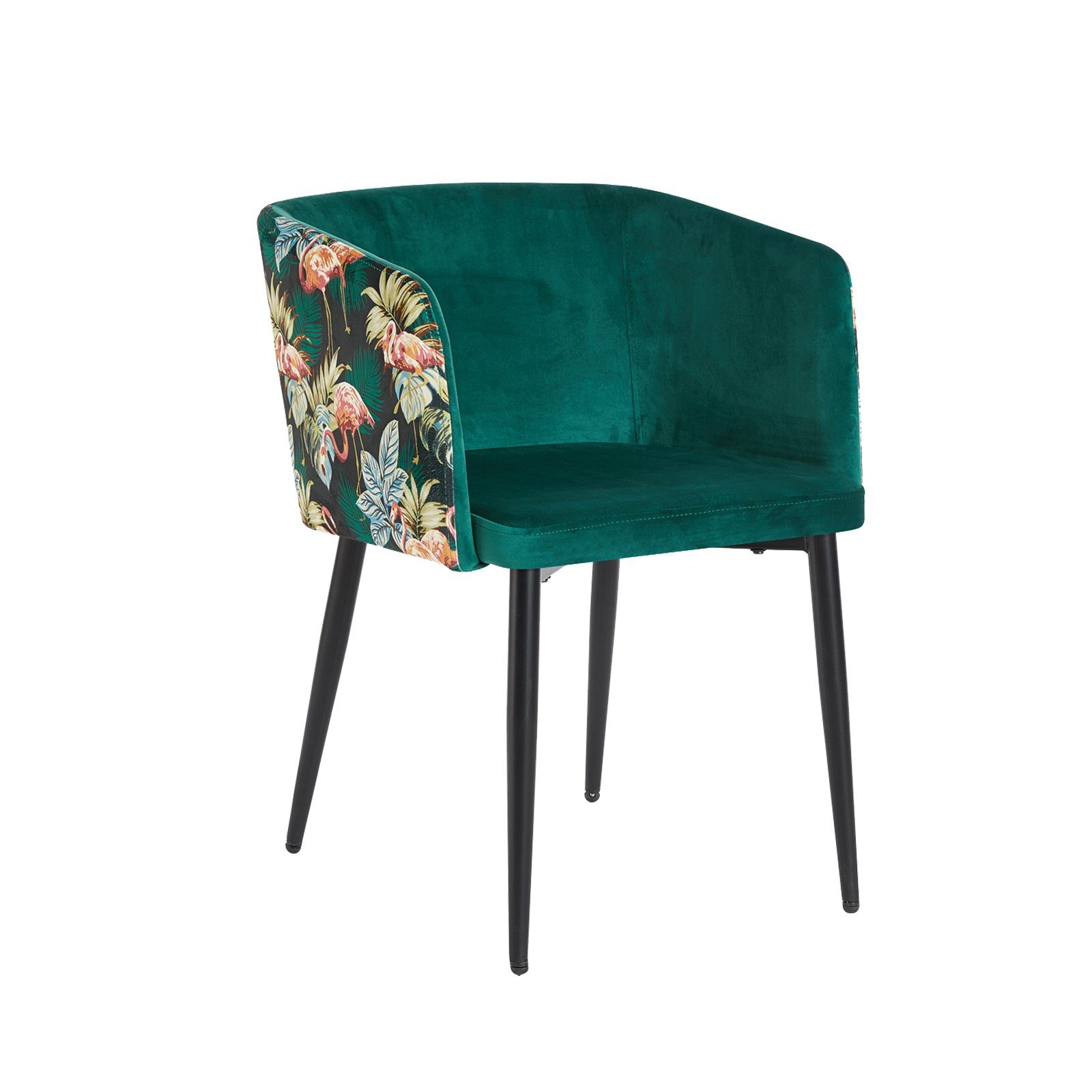HTI-Living Esszimmerstuhl Stuhl Destin (Einzelstuhl, 1 St), Esszimmerstuhl Armlehnenstuhl Samt Muster Flamingo | Stühle