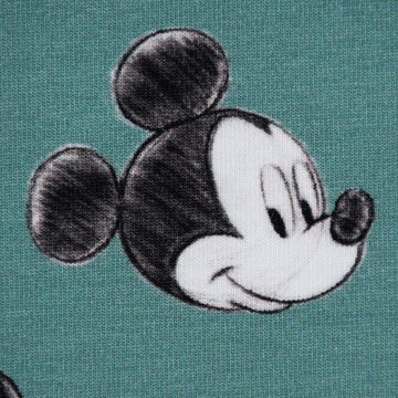 SCHÖNER LEBEN. Stoff Baumwolljersey Jersey Digitaldruck Micky Maus grün schwarz weiß 1,45m, allergikergeeignet