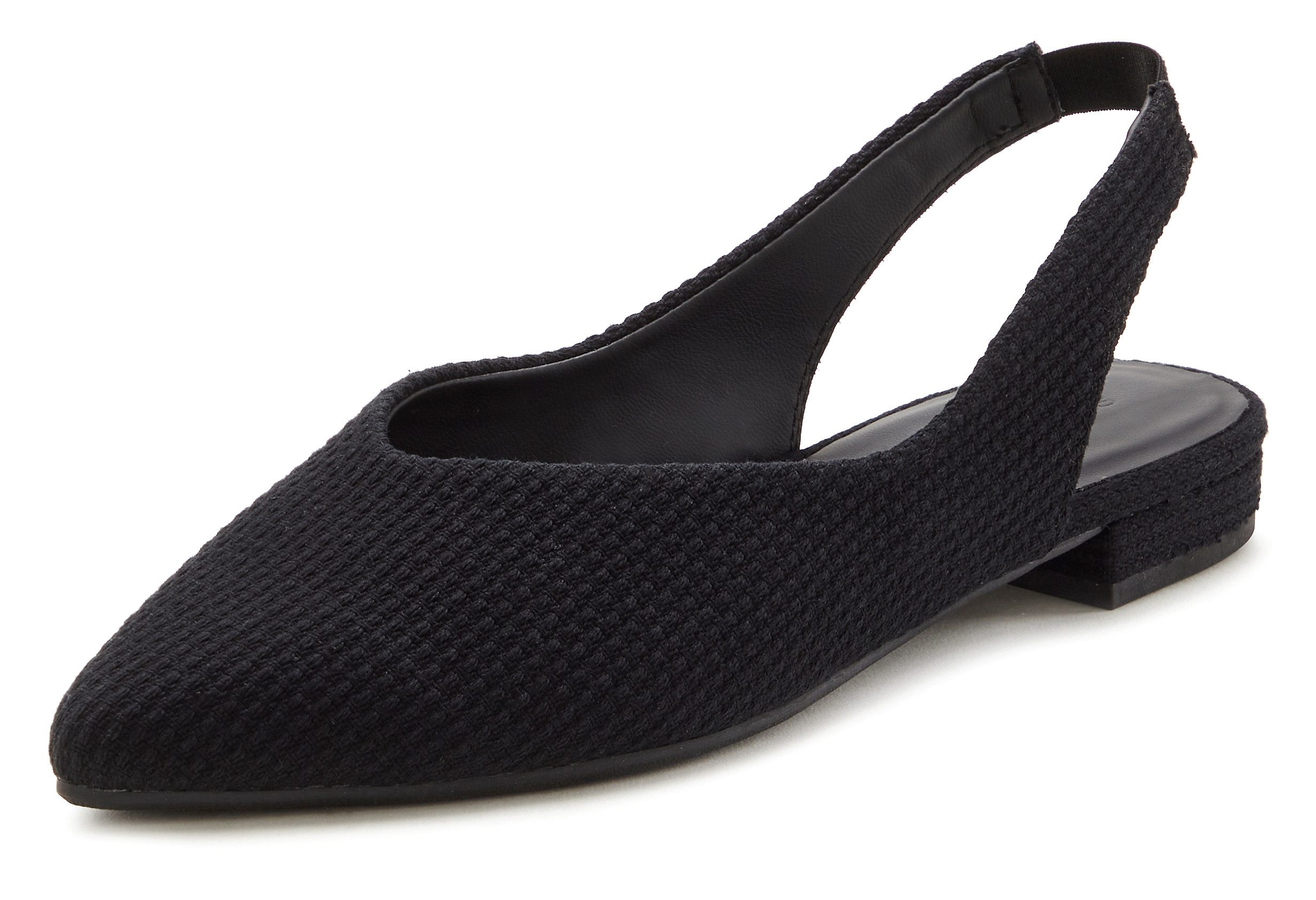 LASCANA Sling-Ballerina, Sandale, Ballerina mit elastischem Riemchen aus Textil VEGAN