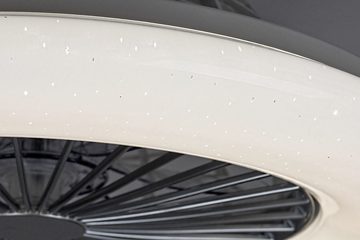 Rabalux LED Deckenleuchte "Dalfon" Metall, silber, rund, 30W, 1700lm, ø500mm, dimmbar mit Leuchtmittel Dimmart: mit Fernbedienung