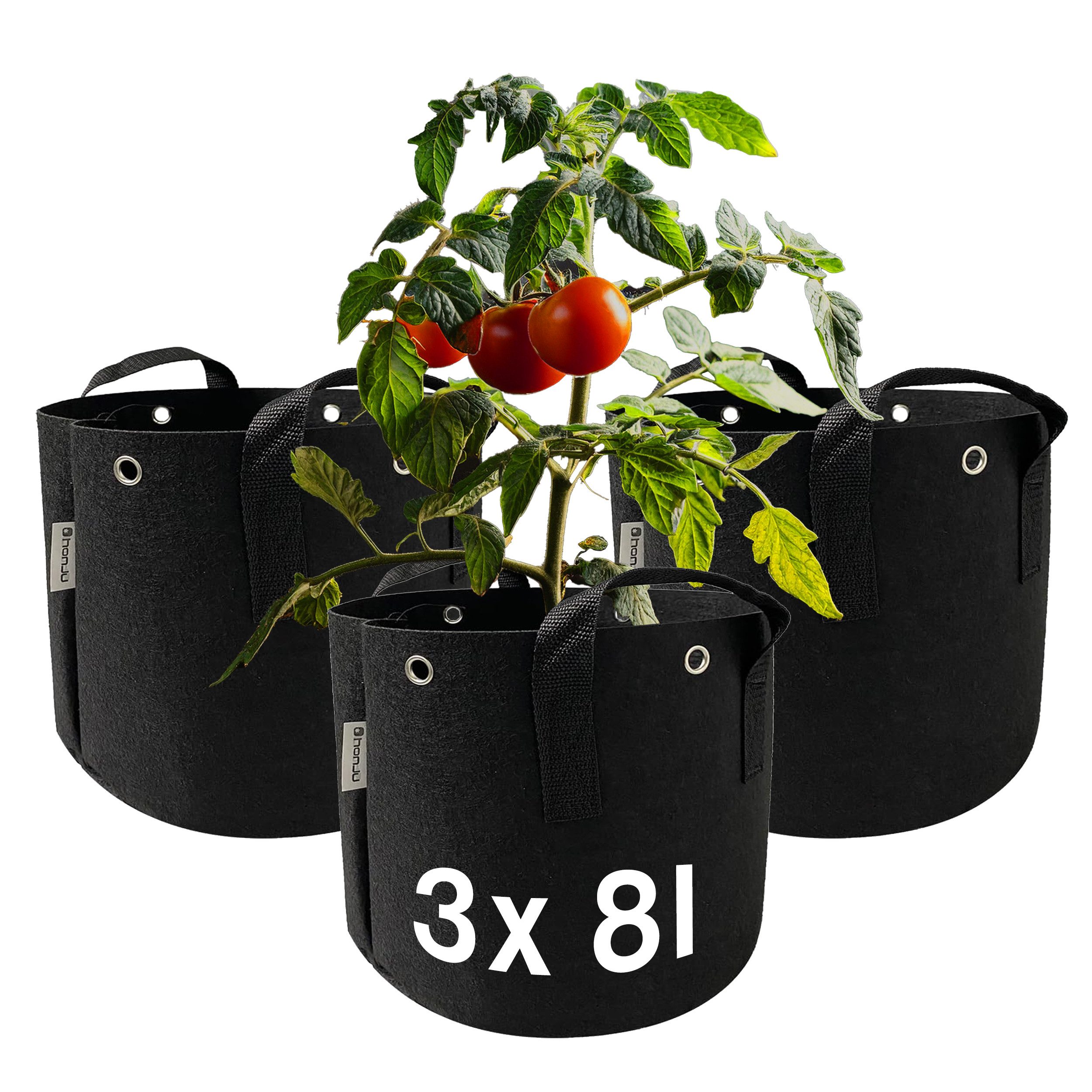 honju Pflanzkübel Stofftopf (8 Liter, 3er Set), [Atmungsaktive Stofftöpfe, günstig online kaufen