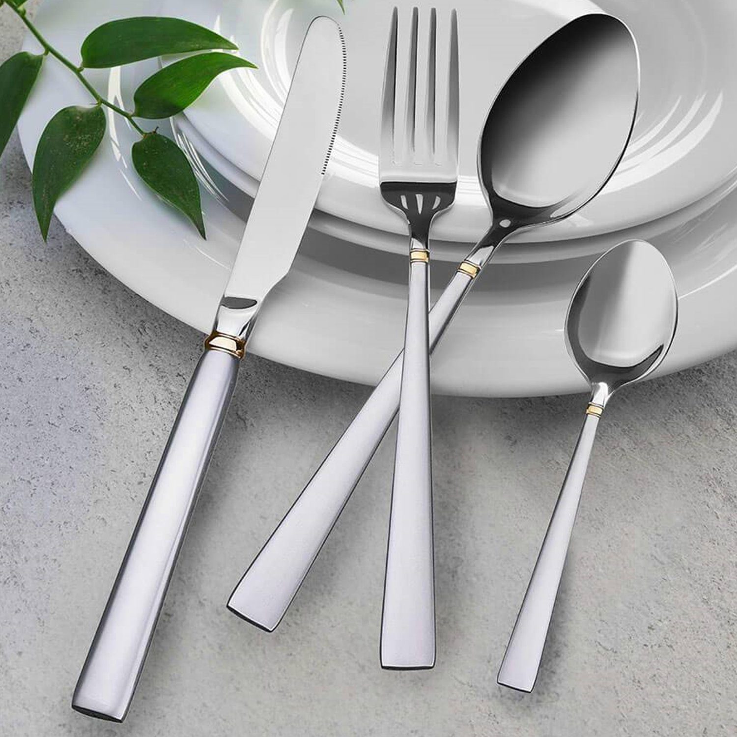 Maestro Besteck-Set MR-1517G-24, 6 Personen, Besteckset 24 teilig für 6 Person