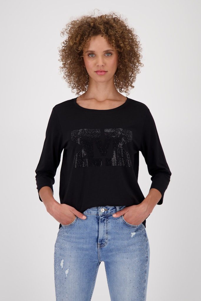 Monari T-Shirt Strass Strassverziertes Shirt mit ¾-Ärmeln günstig online kaufen
