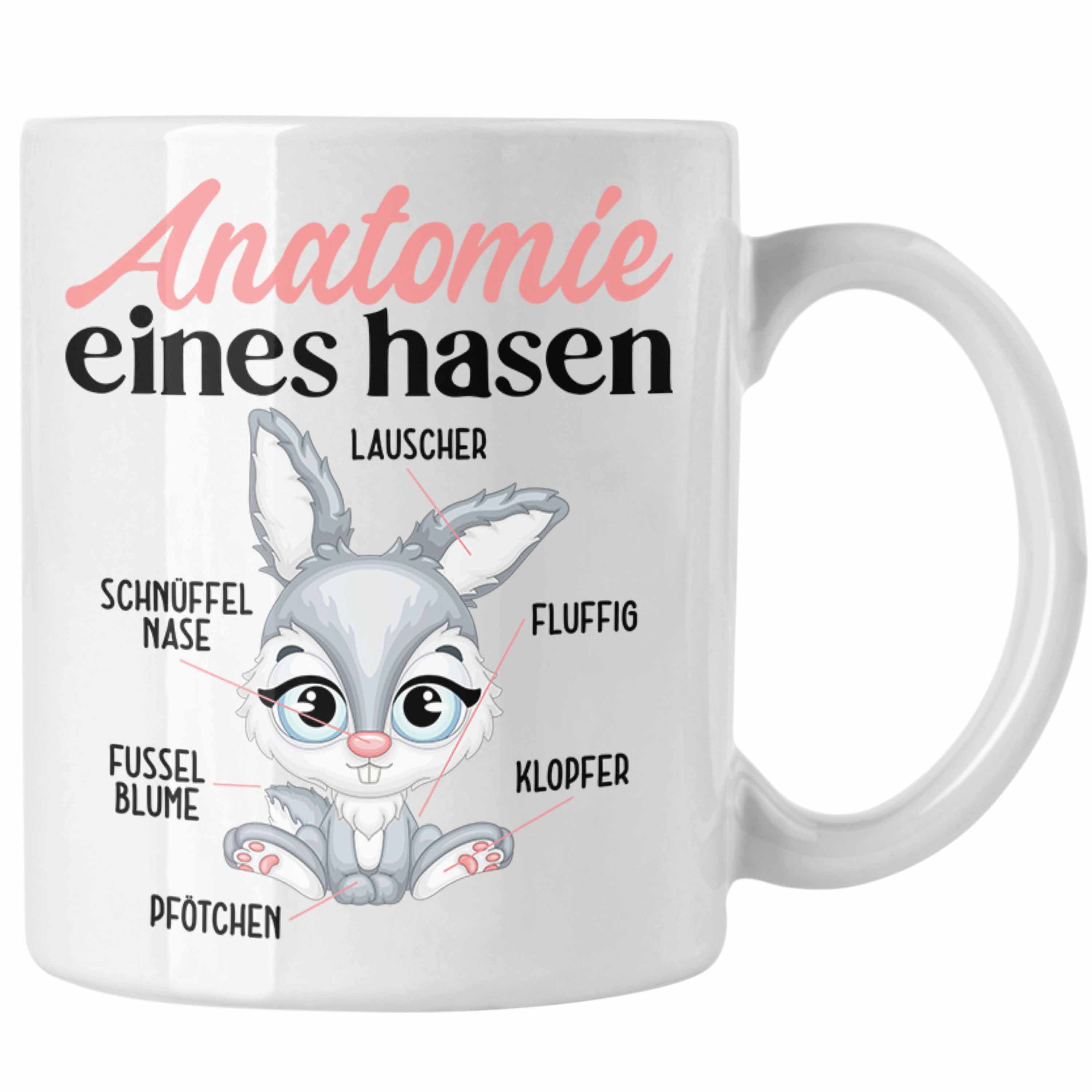 Trendation Tasse Hasen Tasse Geschenk Hasen-Besitzer Kaninchen Kinder Anatomie Eines Ha Weiss