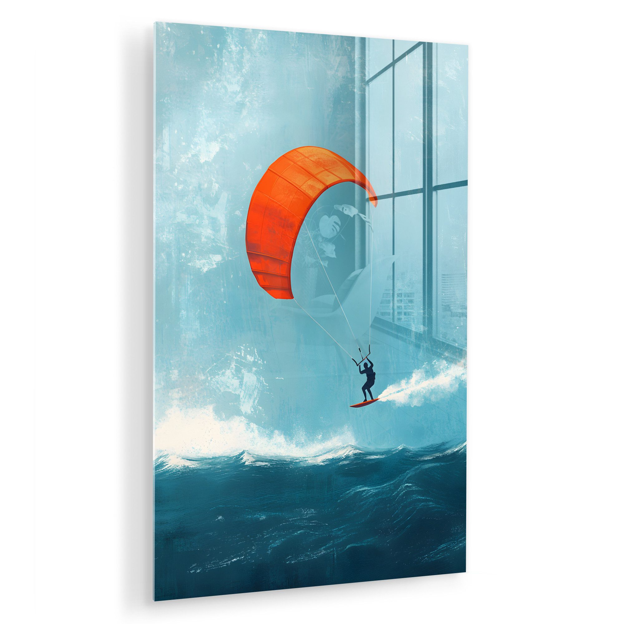 MuchoWow Acrylglasbild Kitesurfer - Orange - günstig online kaufen