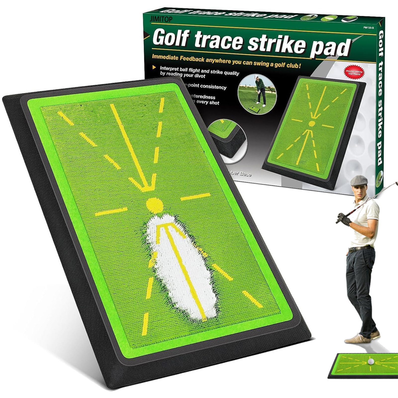 Golf-Abschlagmatte Golfschwungmatte, Pitchgabelbrett, Tragbare Golf-Übungsmatte 30,6x44cm