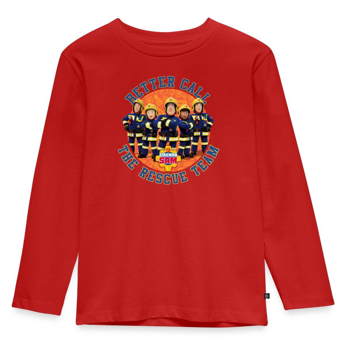 T-Shirt Feuerwehrmann Sam™ Better Call The Rescue Team Kinder Premium Langarms