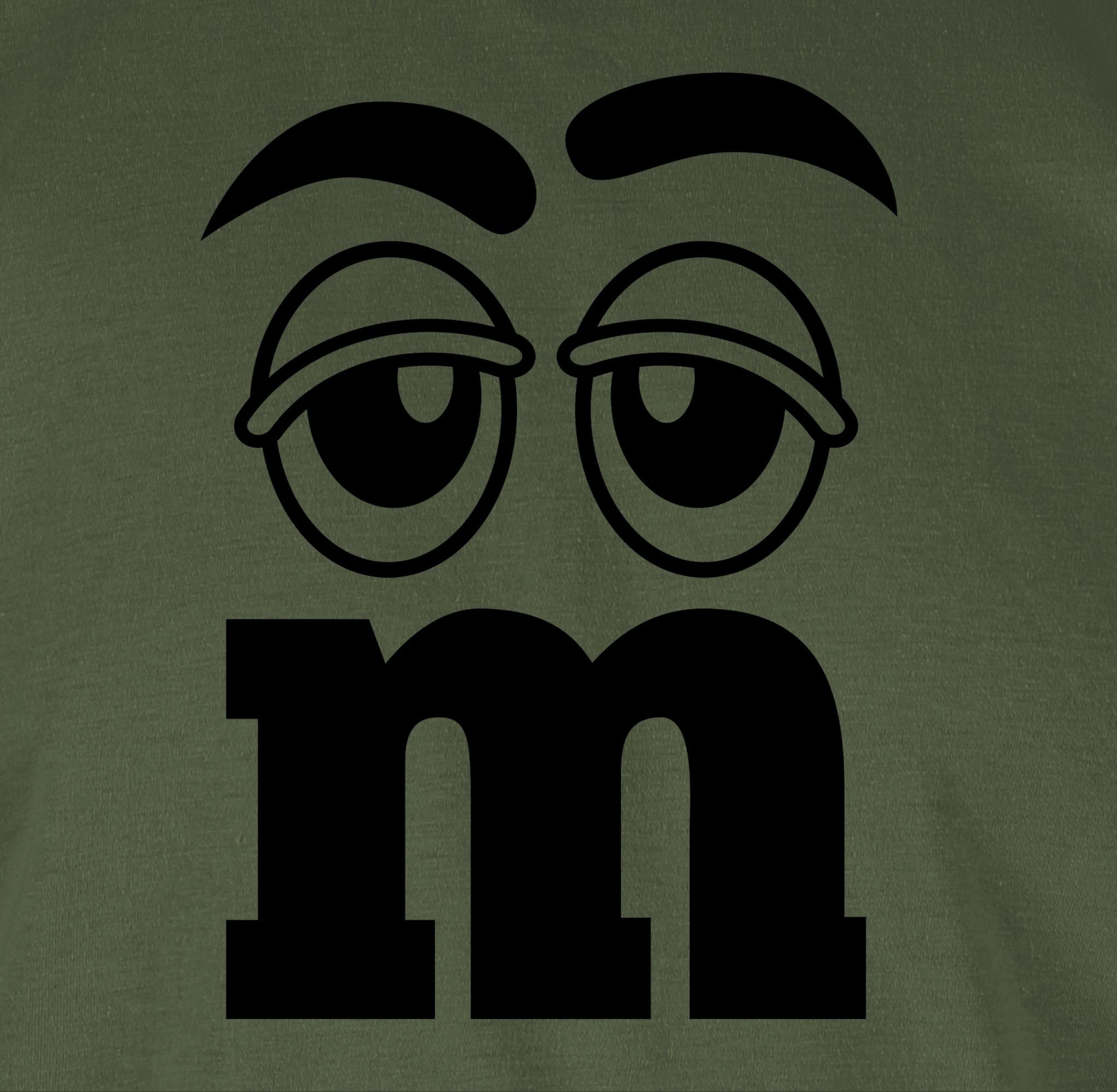 Shirtracer T-Shirt M und M Aufdruck Karneval M&M Army Figuren Fasching & Grün 05
