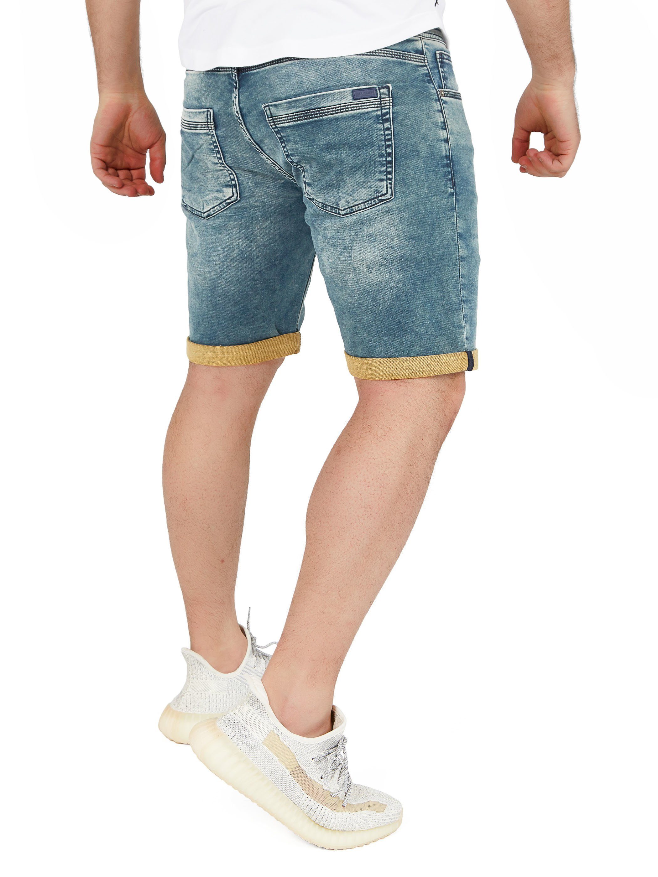 Yazubi Jeansshorts Henry lässige Sweatshorts mit Stretchanteil