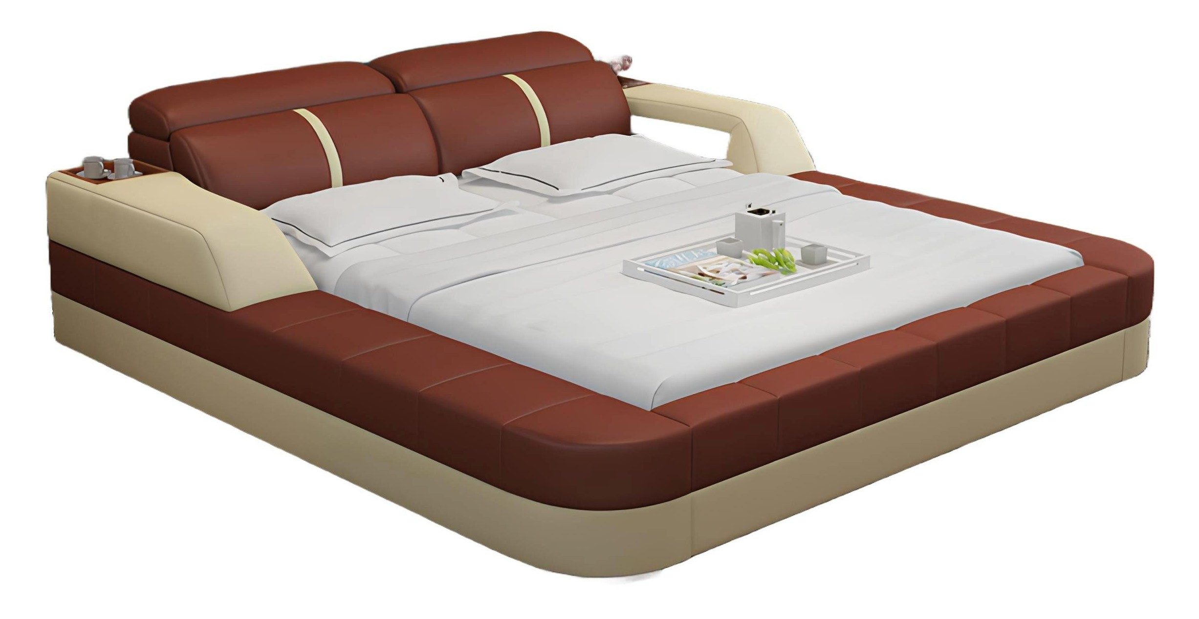 Xlmoebel, Wasserbett Luxus Wasserbett mit USB-Anschluss und integrierter Polsterung, (Wasserbett LB8823), Hergestellt in Europa