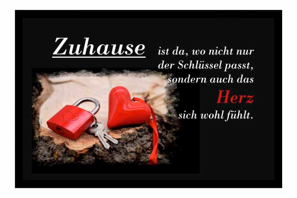 Fußmatte Schmutzfangmatte Zuhause Schlüssel Herz F739