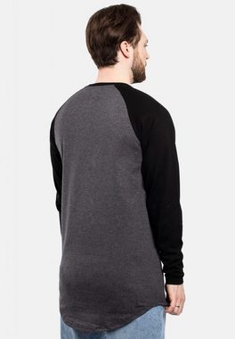 Blackskies T-Shirt Baseball Longshirt T-Shirt Charcoal-Schwarz Large