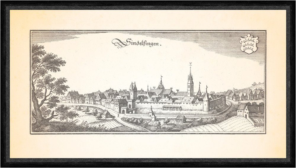 Kunstdruck Sindelfingen Chorherrenstift Martinskirche Stadtmauer Schwaben Faks_Me