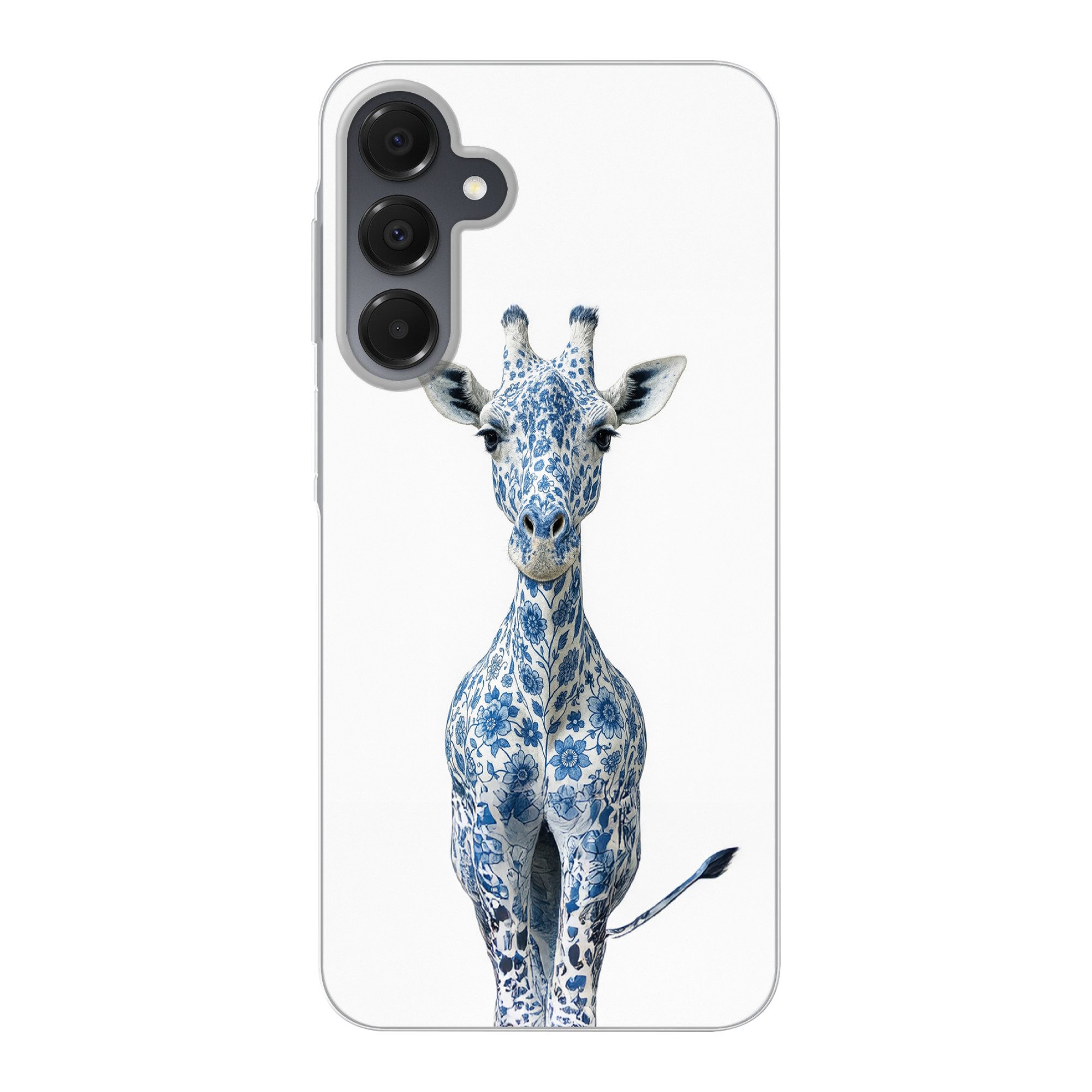MuchoWow Handyhülle für Samsung Galaxy A16 5G Giraffe - Delfter Blau - Tiere - Minimalisti, Phone Case, Silikon, Schutzhülle Dünn