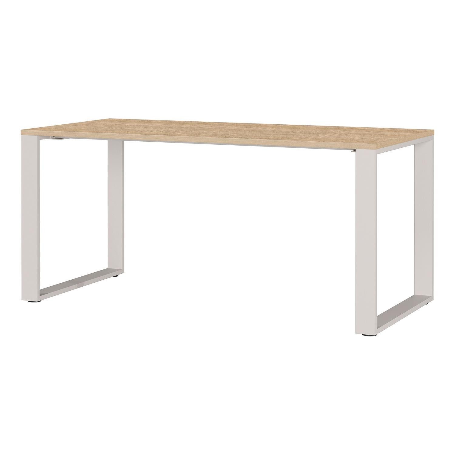 GERMANIA Schreibtisch LAPITO, Lindberg Eiche Dekor, Metallgestell, Braun, Kaschmirfarben, B 160 x H 75 x T 80 cm