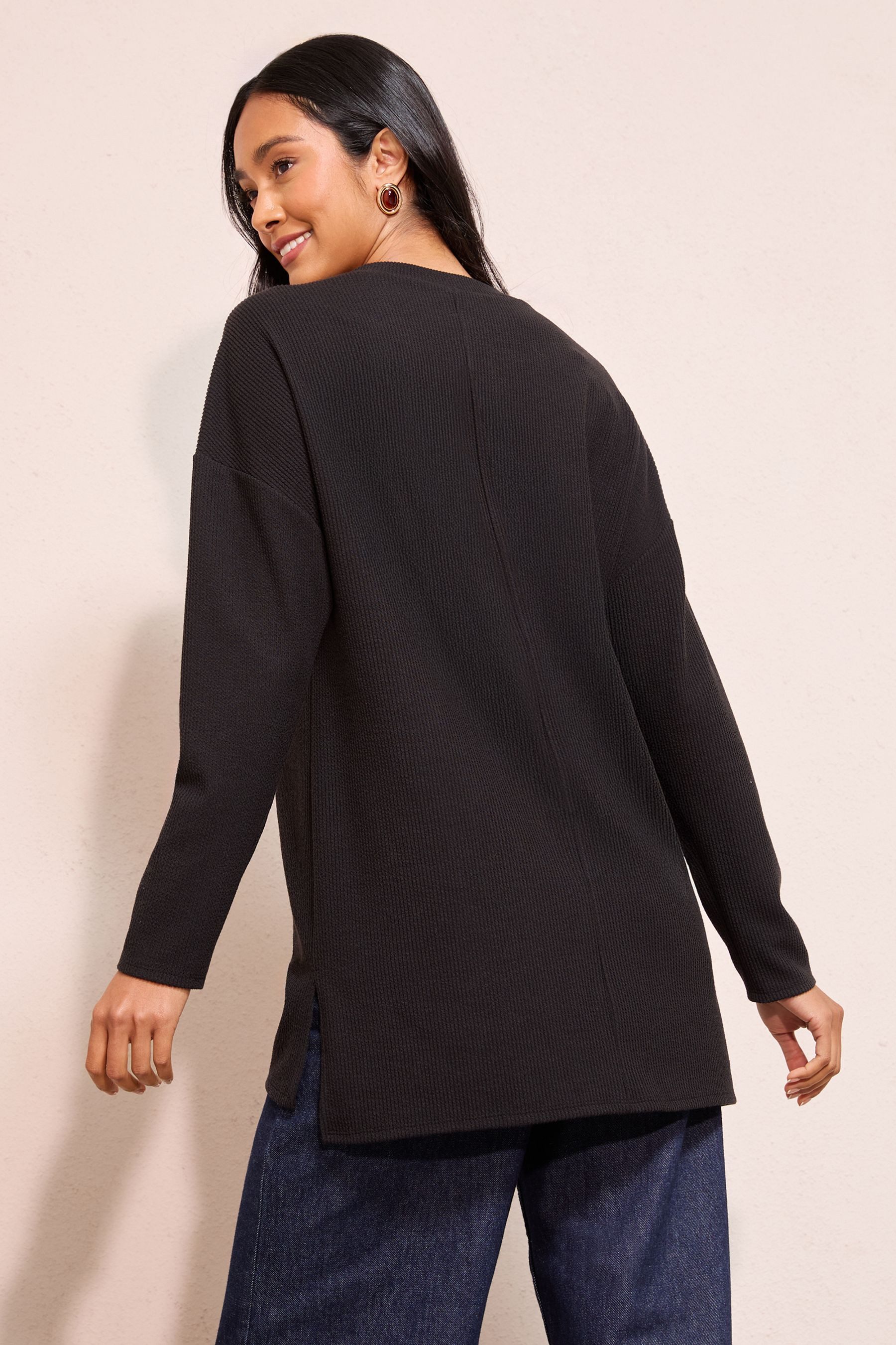 Friends Like These Tunika Friends Like These Ripp-Tunika mit Knopfdetail (1 günstig online kaufen