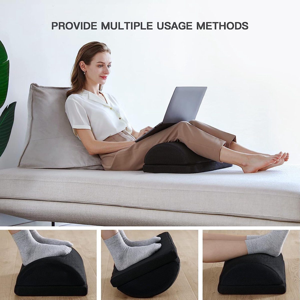 für Schreibtisch Fußstütze ergonomie - Geeignet Universal-Fußmatten oder Haus - BOTC Fußstütze Büro, - abwaschbar schwarz -