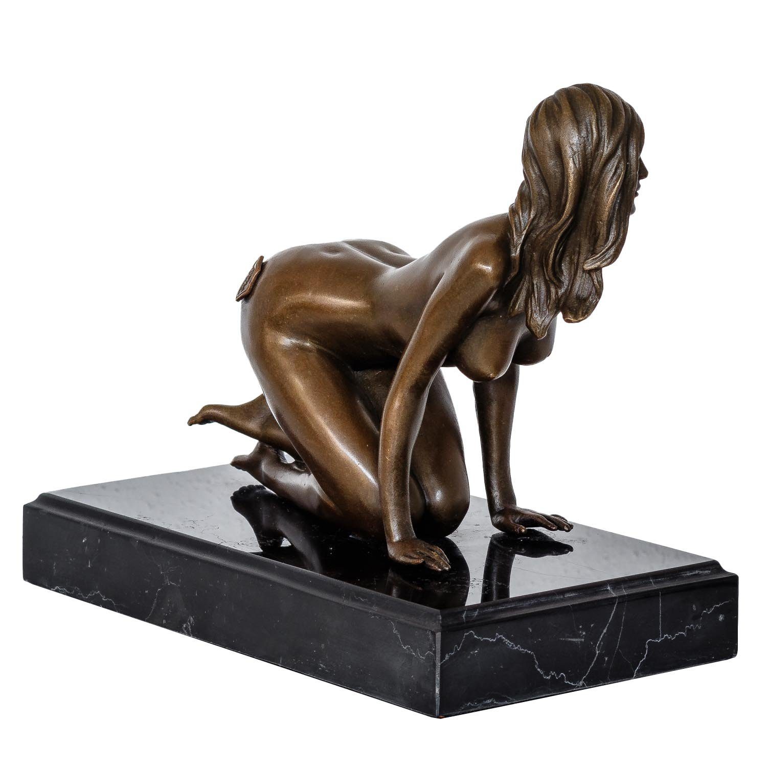 Aubaho Skulptur Bronzeskulptur Frau Erotik im Antik-Stil Figur 21cm Bronze Kunst
