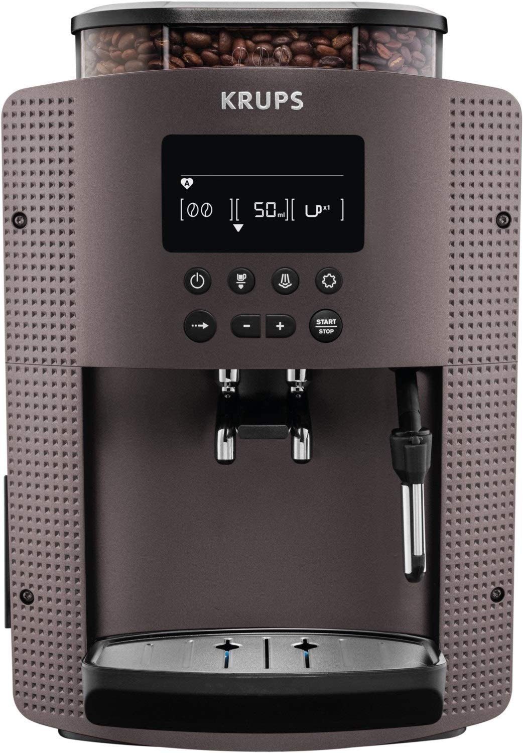 Krups Espressomaschine Krups EA815P Essential Kaffeevollautomat, 1.7l  Kaffeekanne, Espresso, Kaffee, LCD Display, für Cappuccino 3 Mahlgrade  Kaffee, Abmessungen: Breite/Höhe/Tiefe: 29,00/48,00/38,00 cm