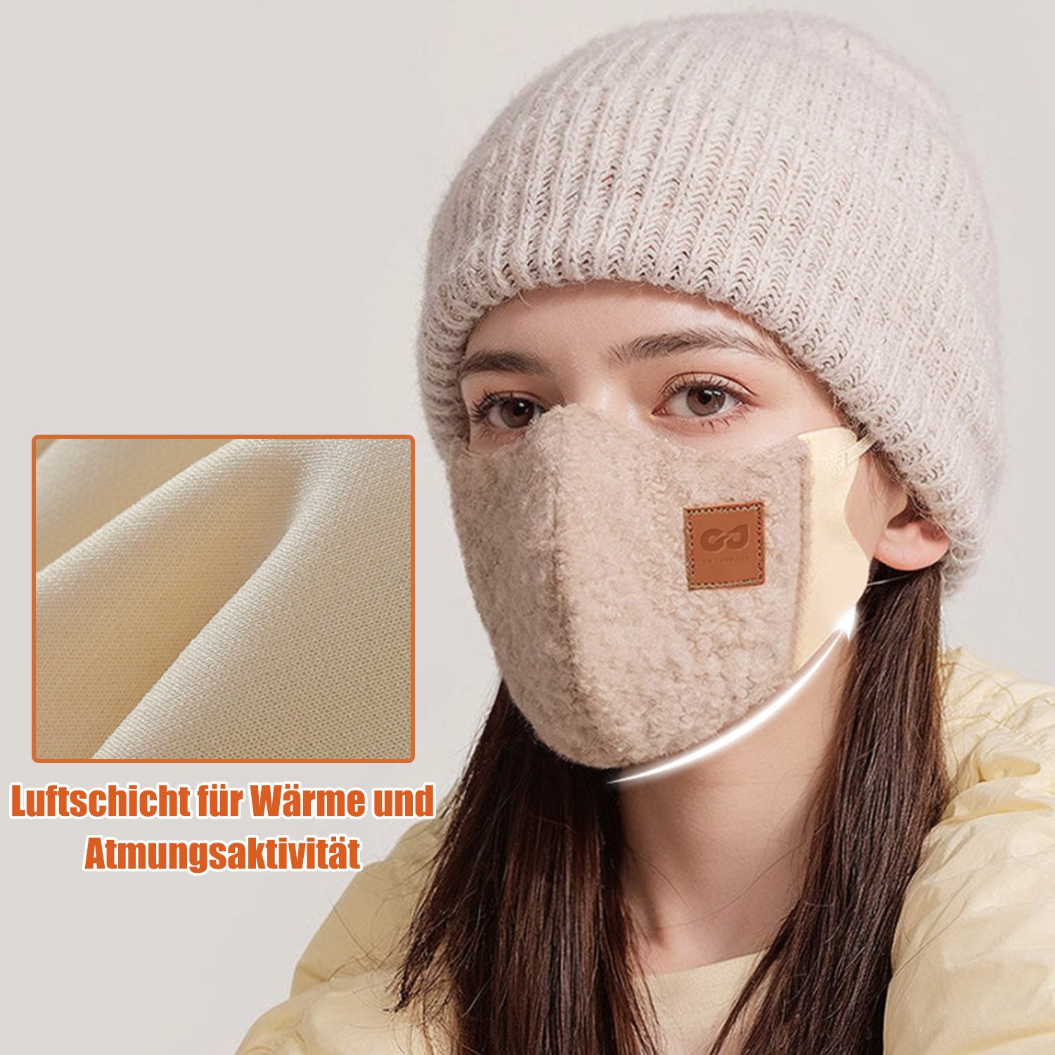 Refttenw Sturmhaube Thermo Gesichtsmaske Stoffmaske Winddichte Maske Verstellbare Wiederverwendbar und Waschbar