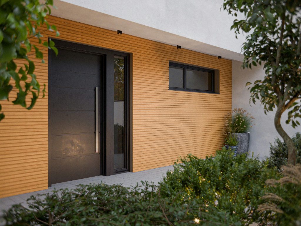 Woodtex Wandpaneel WOODTEX Holz Fassadenprofil Bambus Glattkant Braun Außenfassade, BxL: 14x290 cm