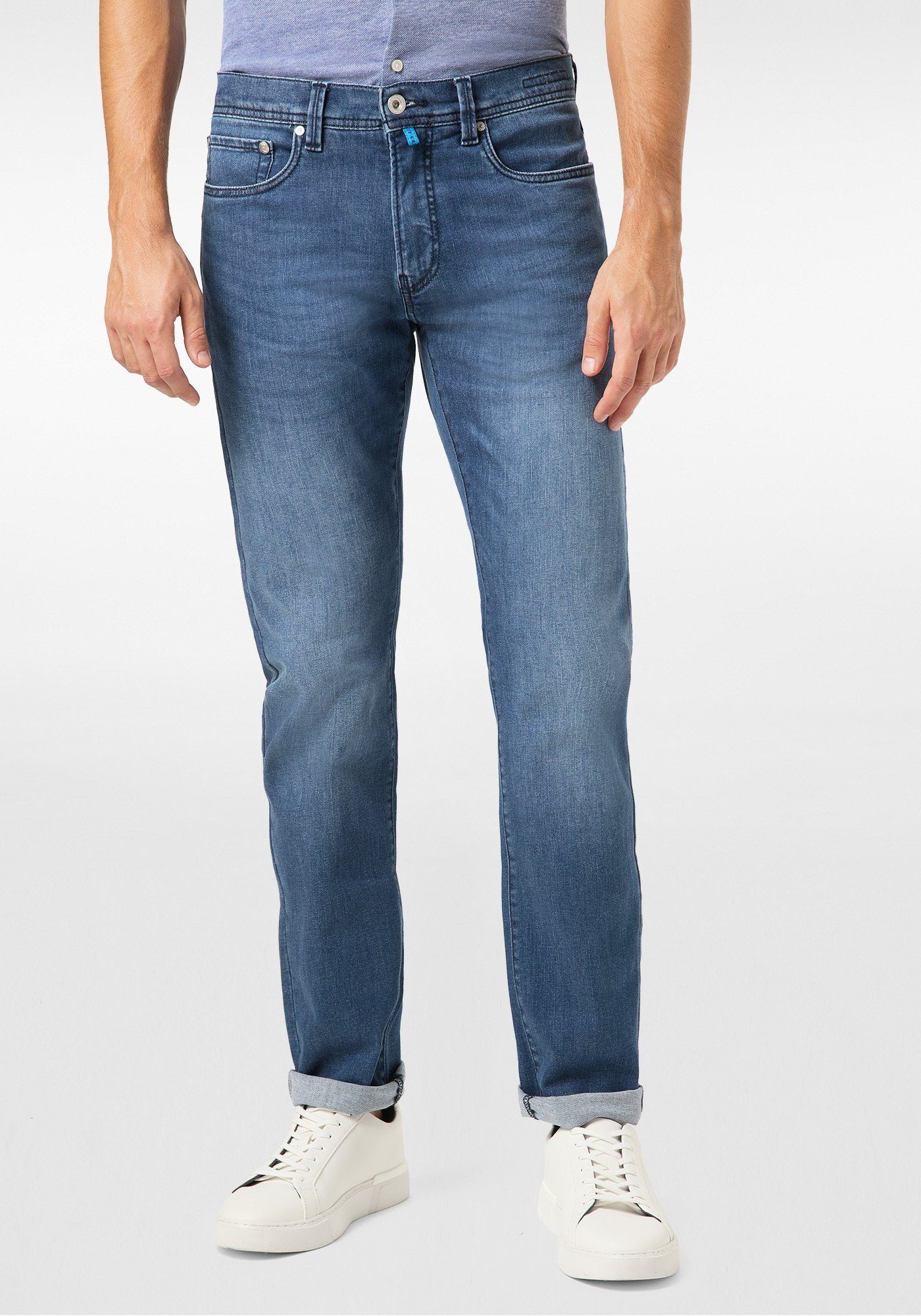 Pierre Cardin Futureflex 5-Pocket-Jeans mid used blue Tapered Lyon